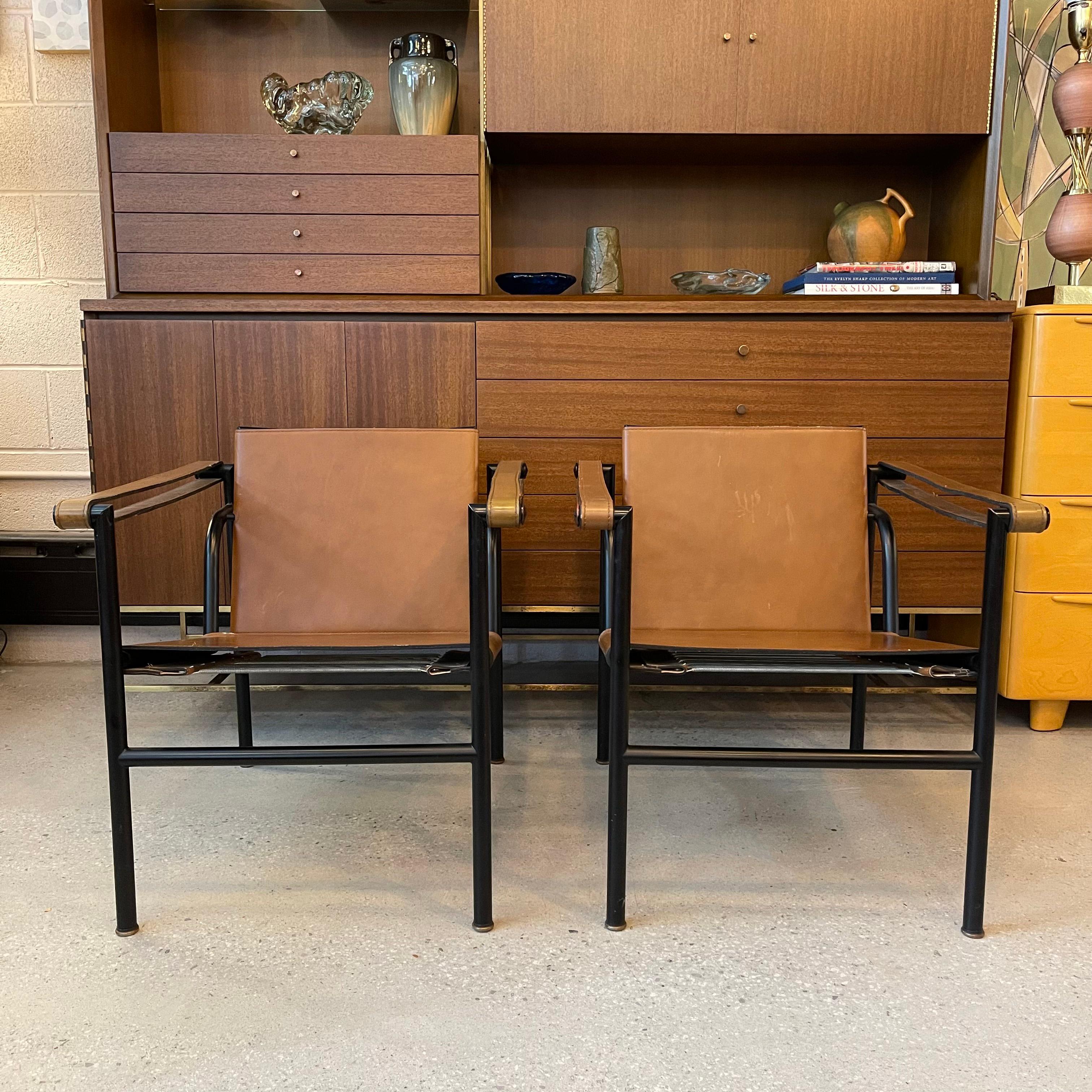 Italian Le Corbusier, Pierre Jeanneret, Charlotte Perriand LC1 Chairs By Cassina For Sale