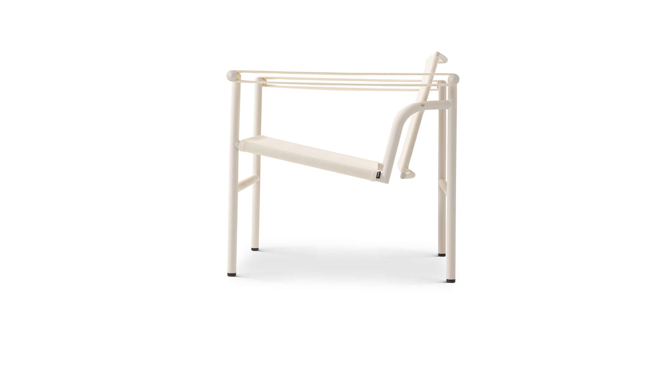 Prices vary dependent on the chosen color and finish. LC1 white Outdoor chair by Le Corbusier, Pierre Jeanneret, Charlotte Perriand in 1928. Relaunched in 1965. Manufactured by Cassina in Italy. 