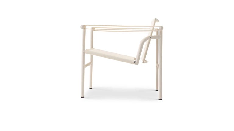 The price given applies to the piece as shown in the first picture. Prices vary dependent on the chosen color and finish. LC1 white Outdoor chair by Le Corbusier, Pierre Jeanneret, Charlotte Perriand in 1928. Relaunched in 1965. Manufactured by