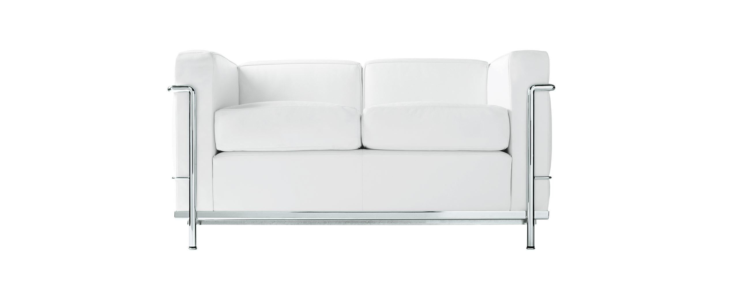 Mid-Century Modern Le Corbusier, Pierre Jeanneret, Charlotte Perriand LC2 Divano Two-Seat Sofa