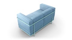 Le Corbusier, Pierre Jeanneret, Charlotte Perriand LC2 Sofa Pro in Light Blue