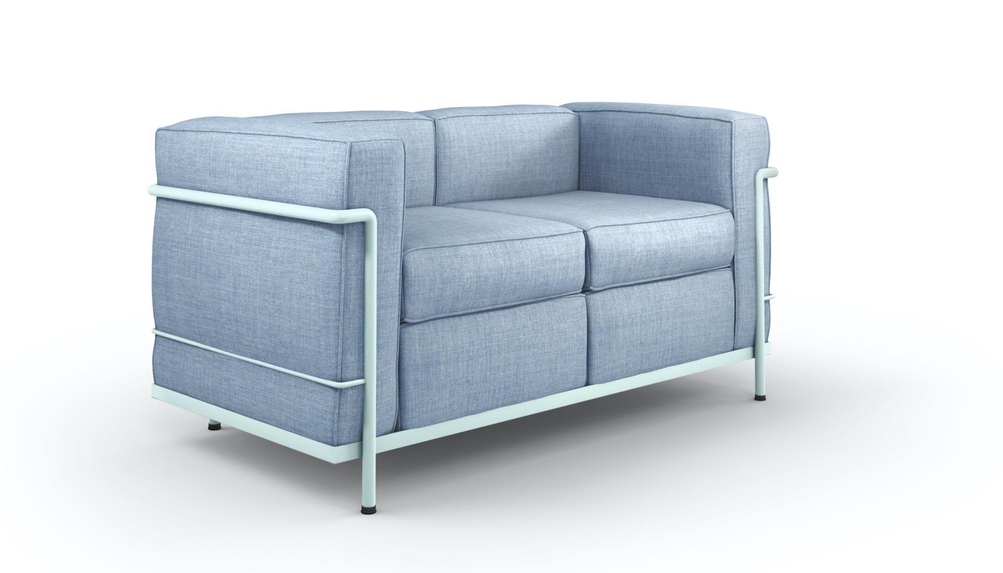 Mid-Century Modern Canapé deux places Le Corbusier, Pierre Jeanneret, Charlotte Perriand LC2 par Cassina en vente