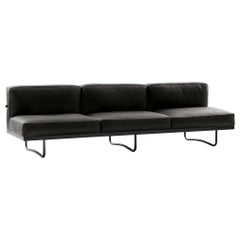 Le Corbusier, P. Jeanneret, Charlotte Perriand LC5 Black Leather Sofa by Cassina