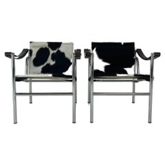 Le Corbusier, Pierre Jeanneret, Charlotte Perriand Pair of LC1 Chairs by Cassina