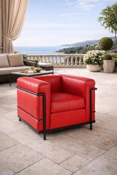Le Corbusier & Pierre Jeanneret – “LC2” Armchair, red leather