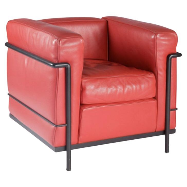 Le Corbusier & Pierre Jeanneret – “LC2” Armchair, red leather