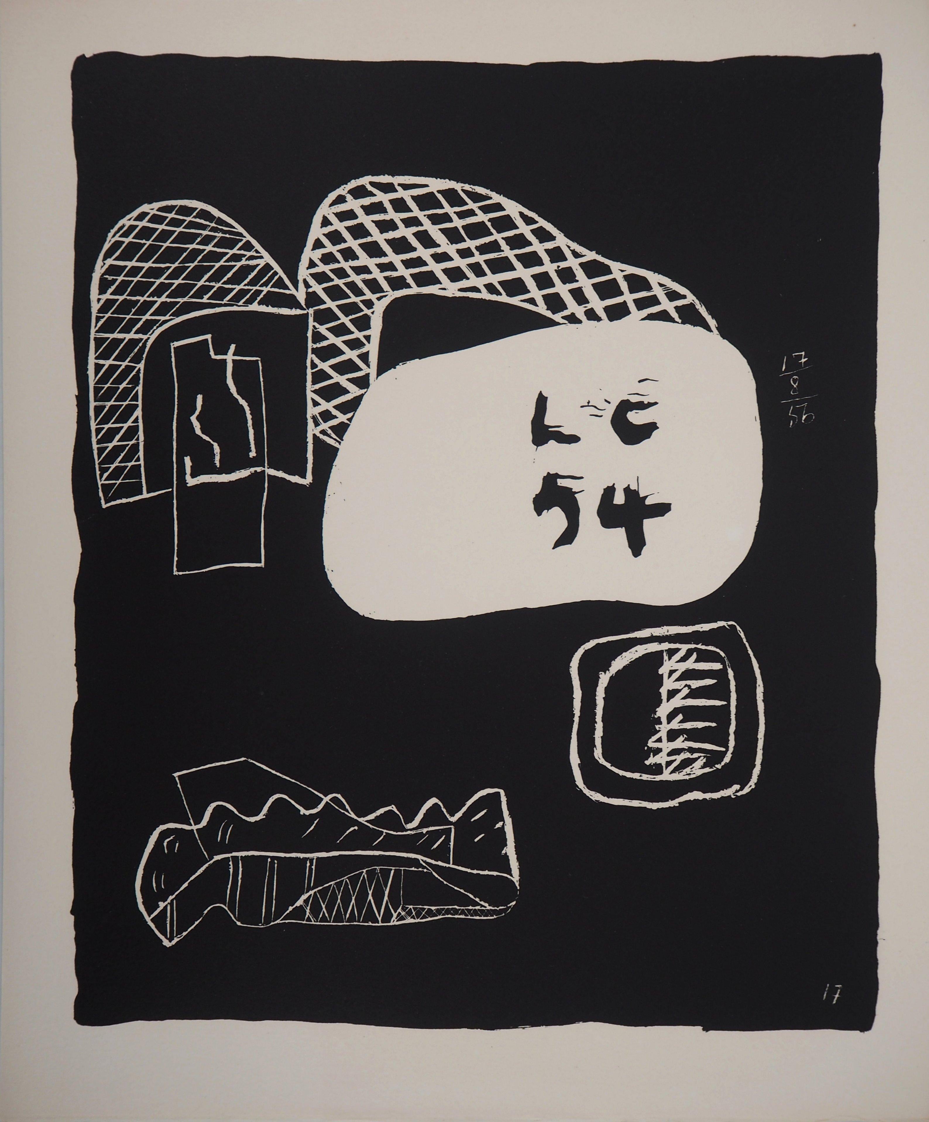 Le Corbusier Figurative Print - Architect : On my Drawing Board - Original lithograph (Atelier Michel Cassé)