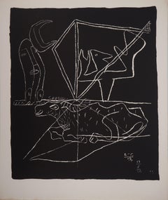 Bull and Surrealist Dream - Original lithograph (Atelier Michel Cassé), 1964