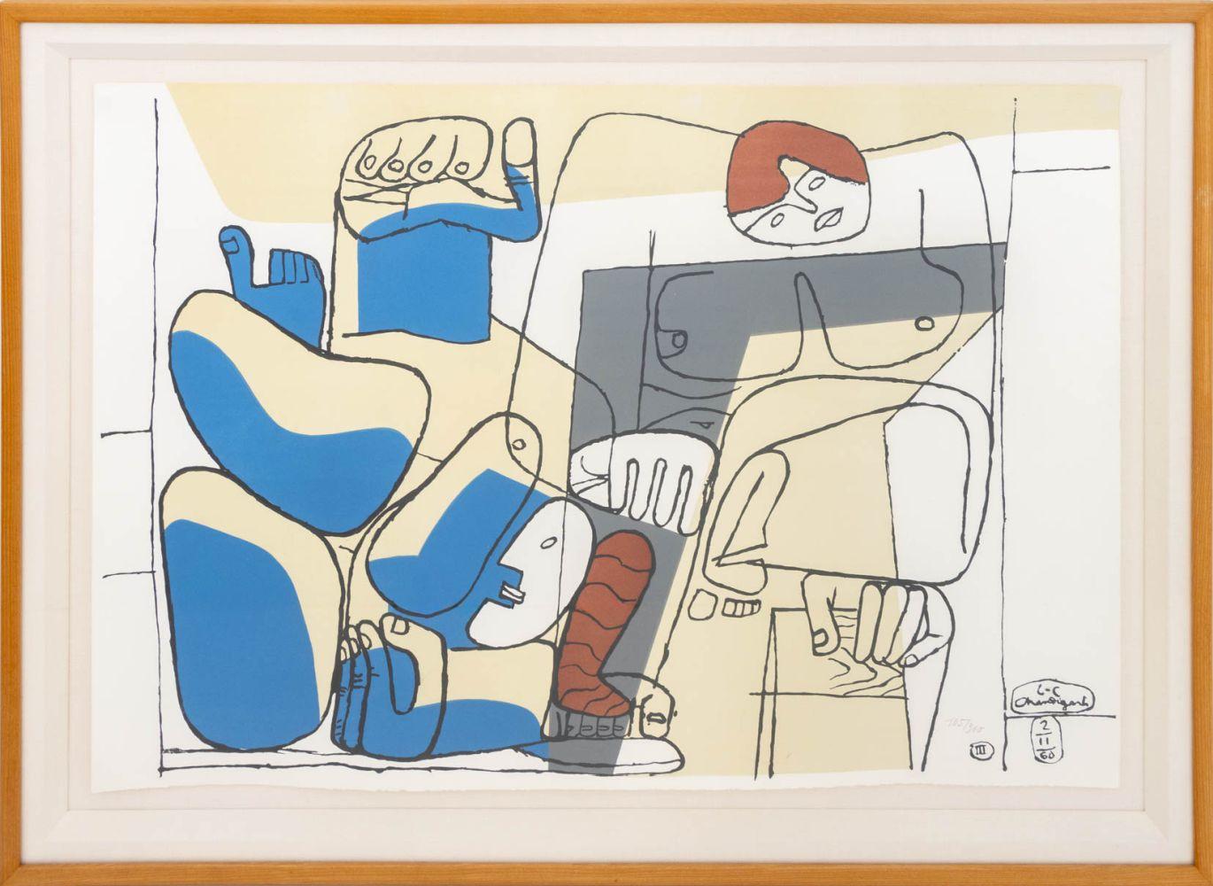 Le Corbusier Figurative Print - "Chute de Barcelone" [The Fall of Barcelona]