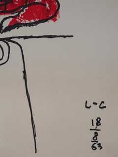Composition with Red Hand for Chandigarh - Original Lithograph