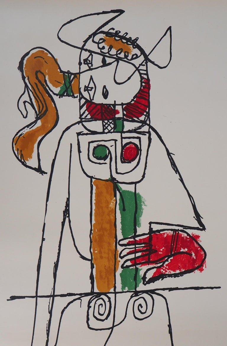 Le Corbusier Composition With Red Hand For Chandigarh Original
