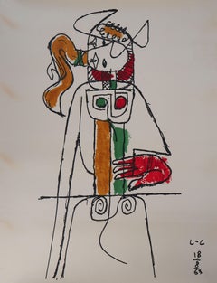 Composition with Red Hand for Chandigarh - Original Lithograph
