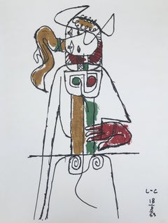 Composition with Red Hand for Chandigarh - Original Lithograph