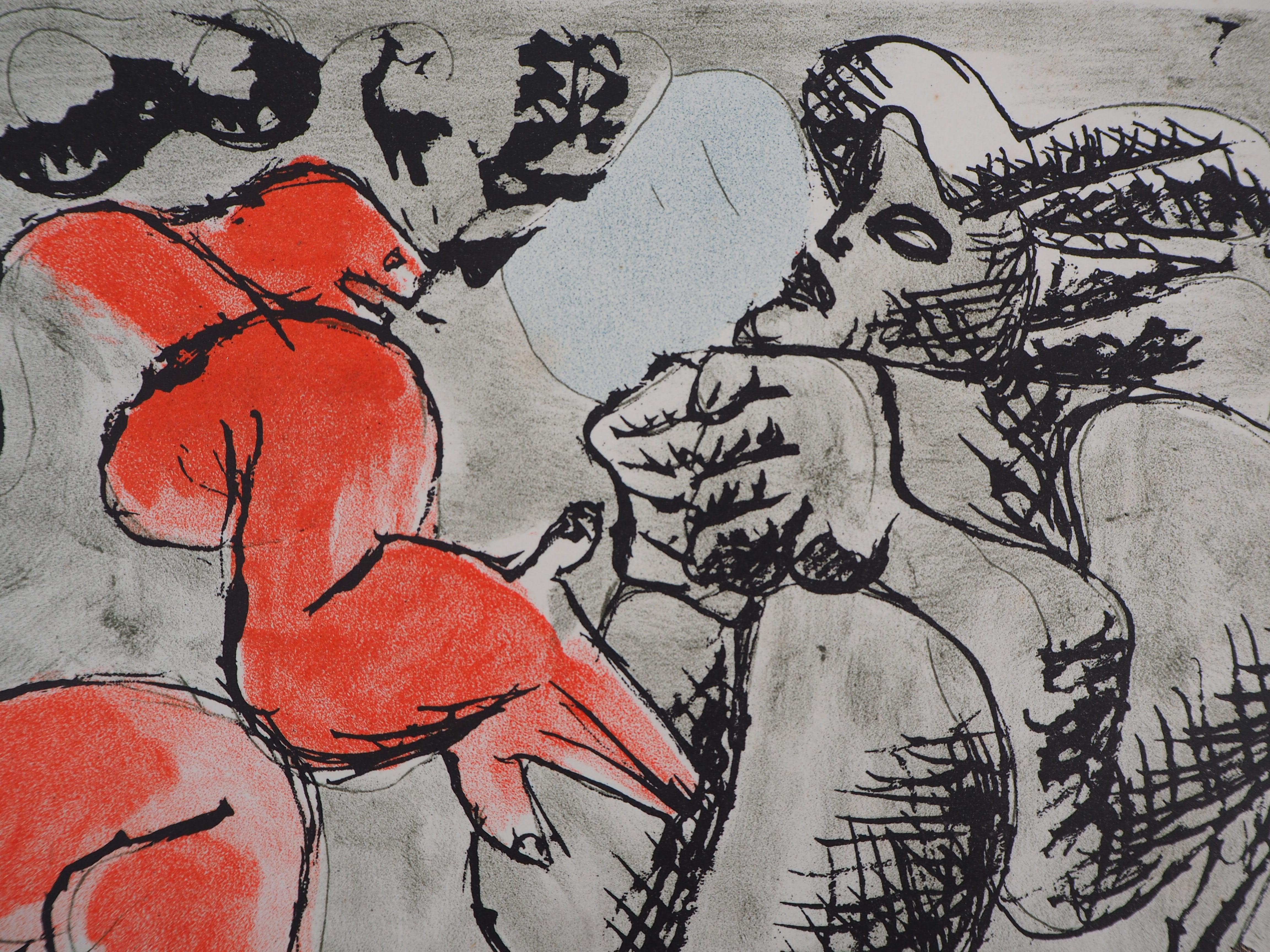 Coppia : Il litigio - Litografia originale - Figurative Print Marrone di Le Corbusier