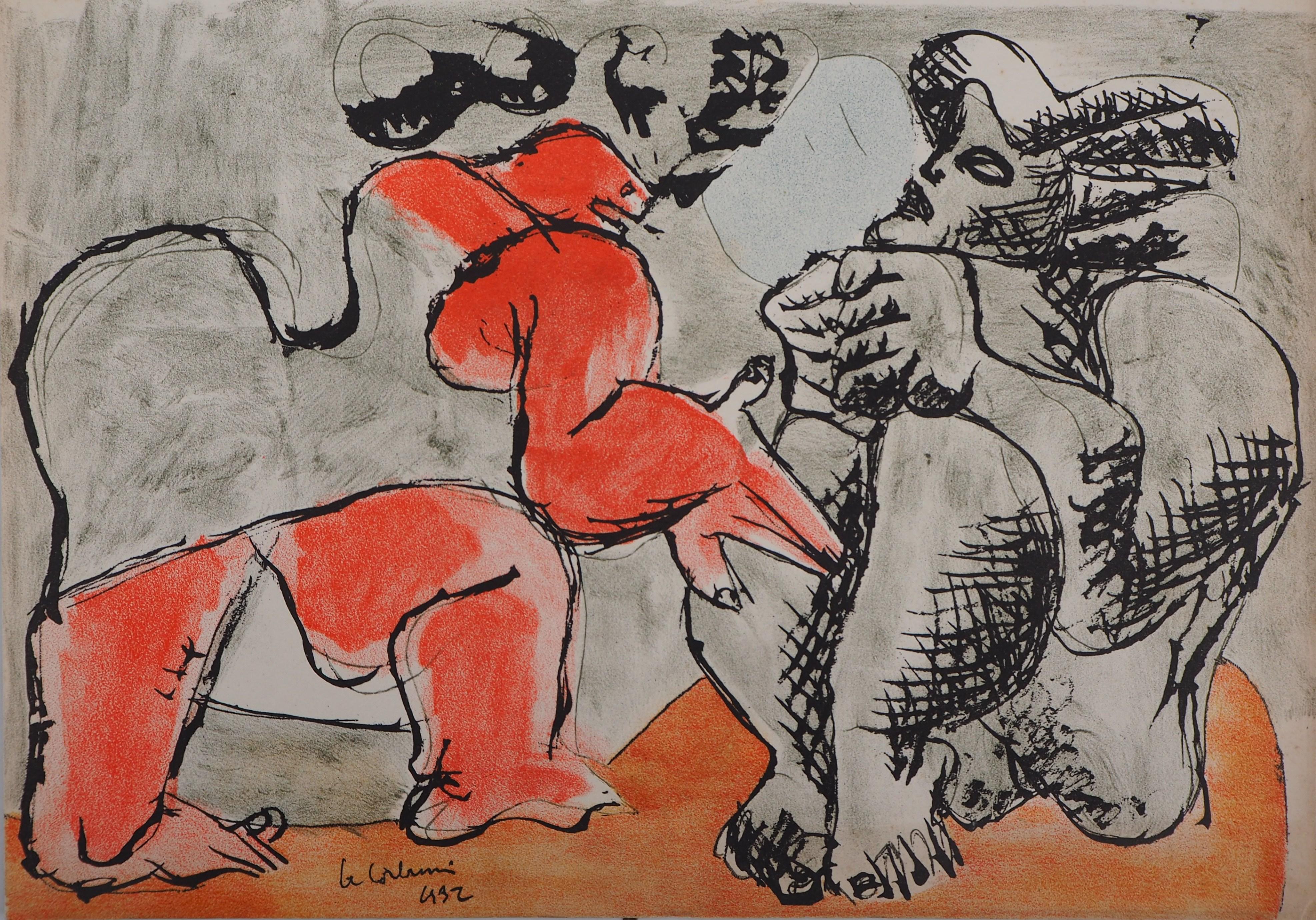 Figurative Print di Le Corbusier - Coppia : Il litigio - Litografia originale