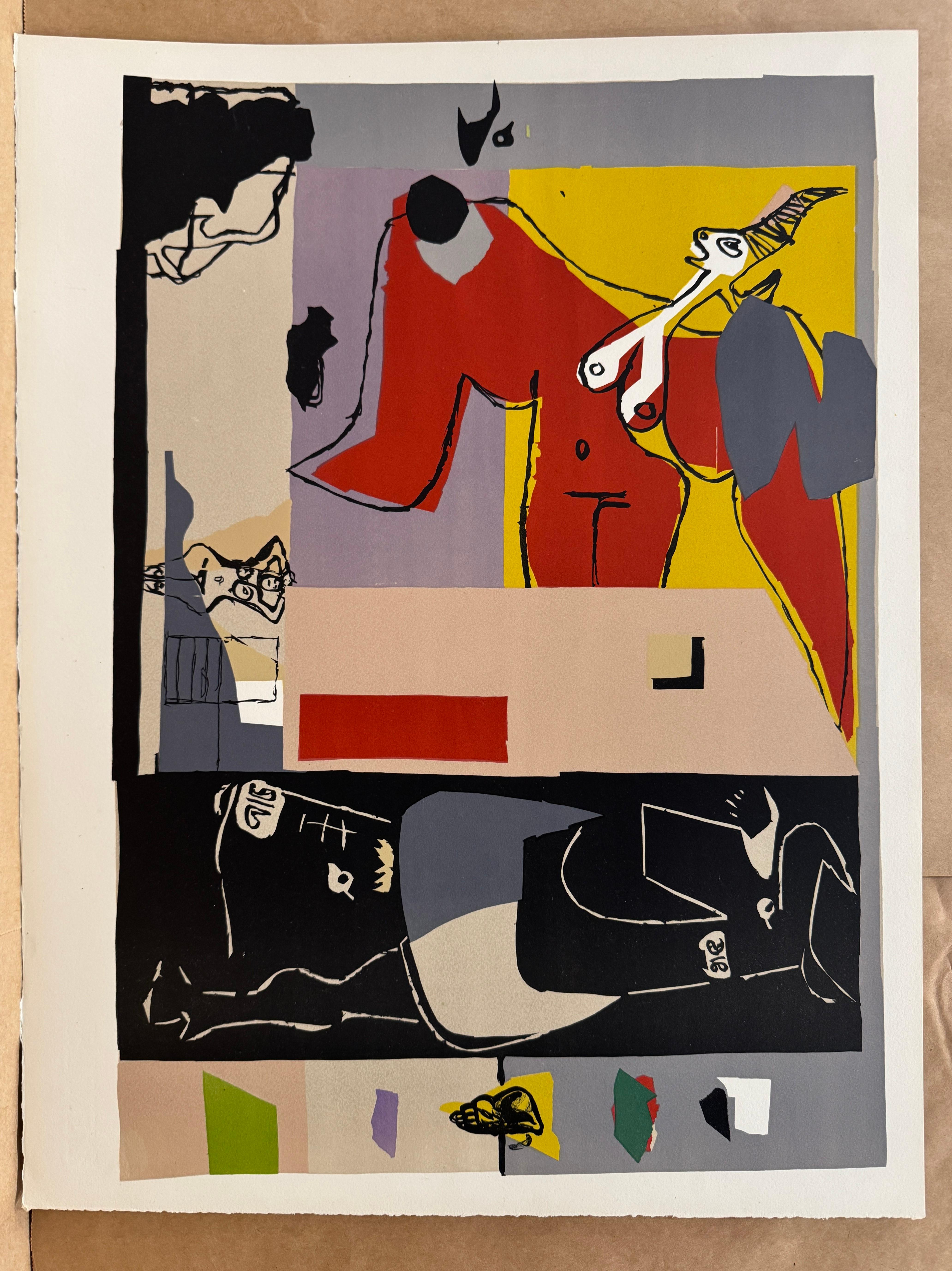 Femme Unicorne et taureau noir (licorne ailée) by Le Corbusier For Sale 2