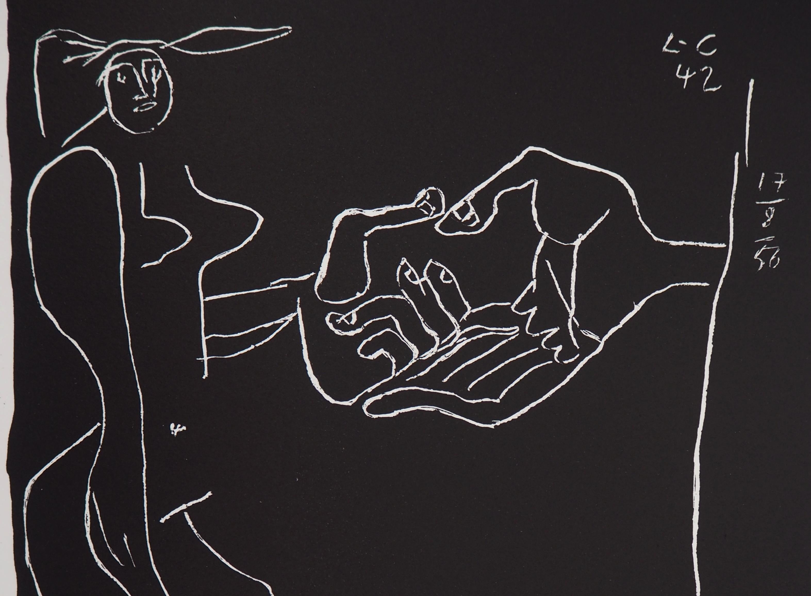 Friendship - Original lithograph (Atelier Michel Cassé), 1964 - Black Figurative Print by Le Corbusier