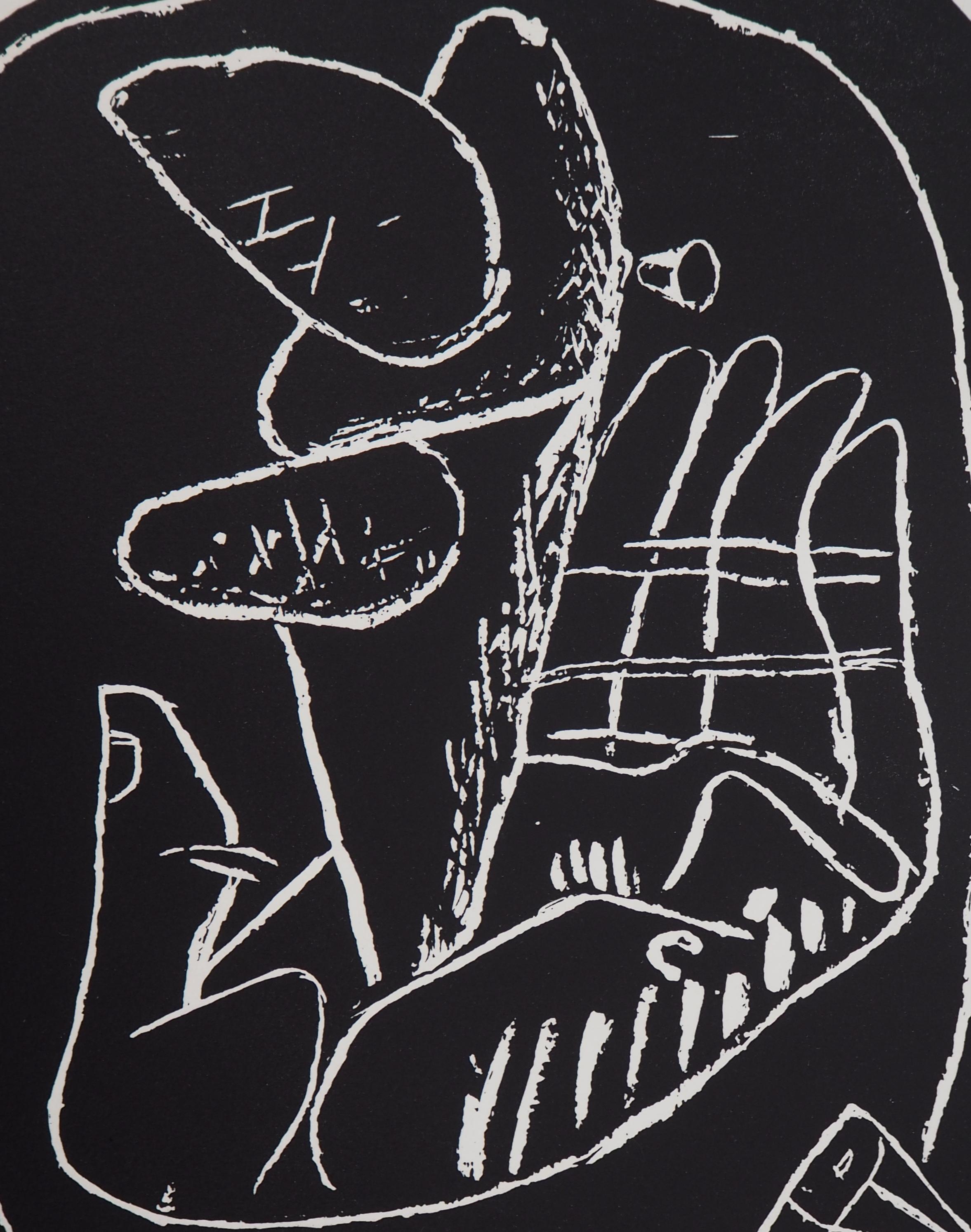 Hand with Enigmatic Symbol - Original lithograph (Atelier Michel Cassé), 1964 - Modern Print by Le Corbusier