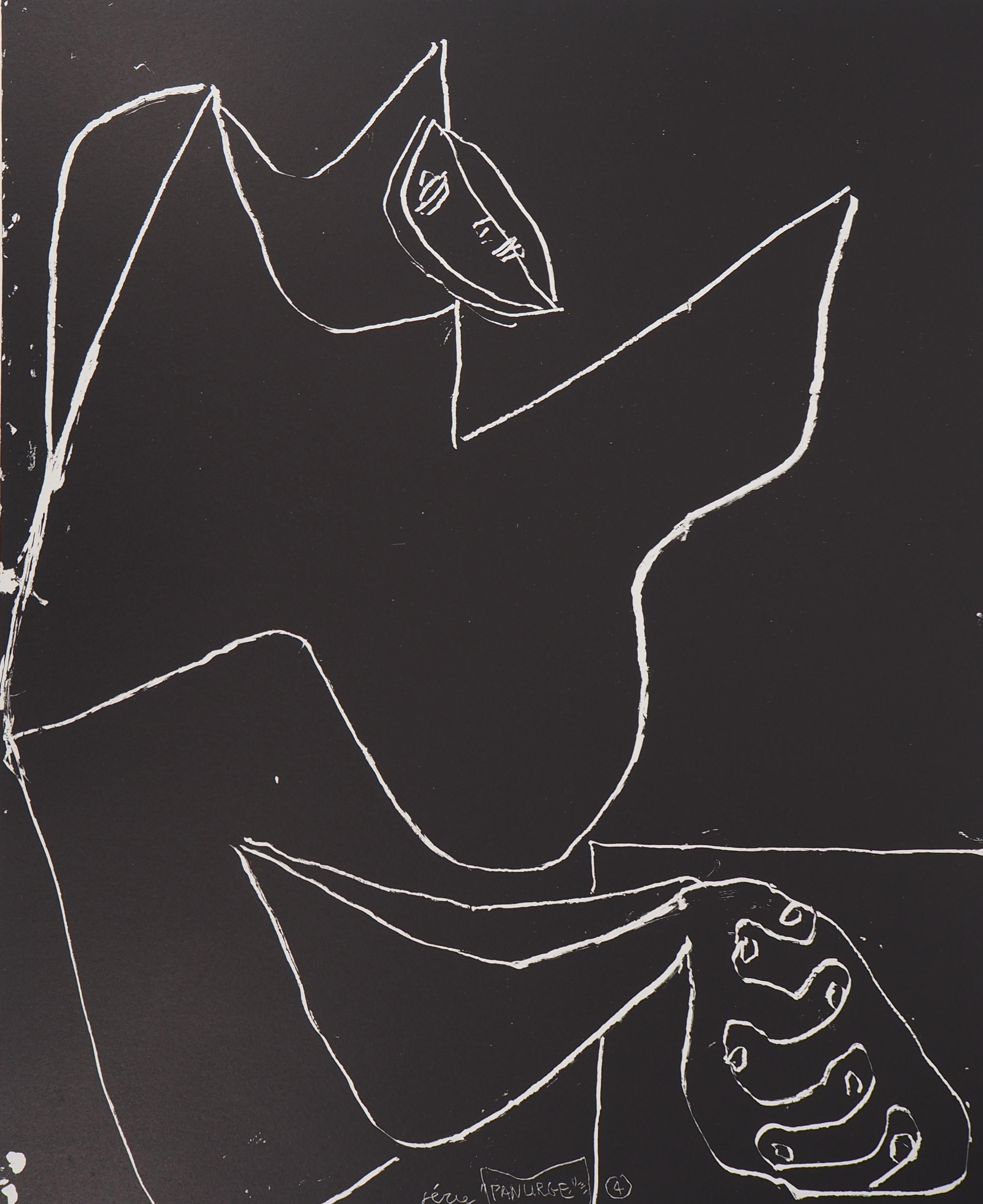 Hands and Dancer - Original Lithograph (Mourlot) - Black Figurative Print by Le Corbusier