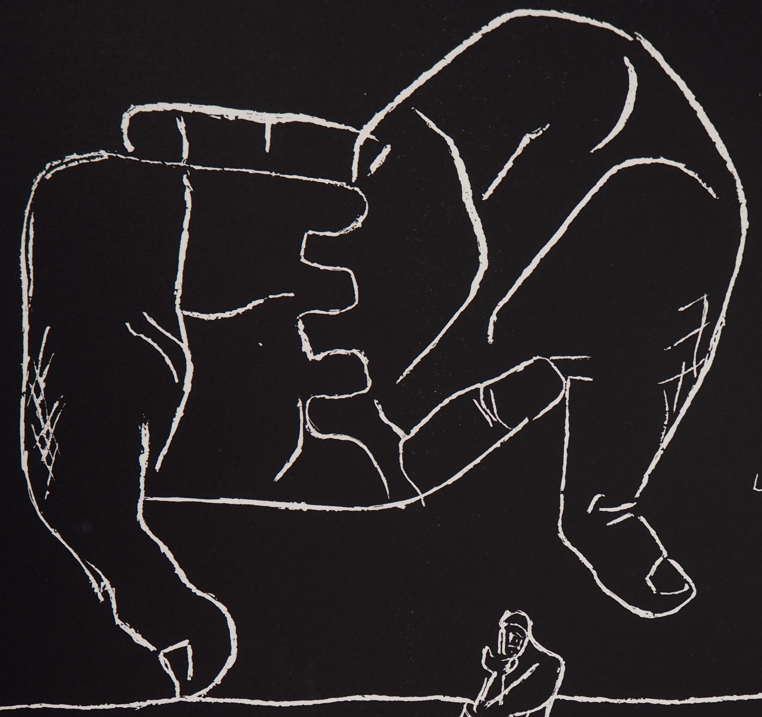 Hands and the Thinker - Original lithograph (Atelier Michel Cassé), 1964 - Modern Print by Le Corbusier