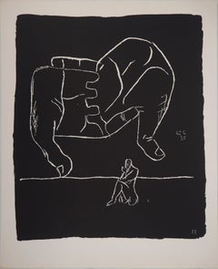 Hands and the Thinker - Original lithograph (Atelier Michel Cassé), 1964