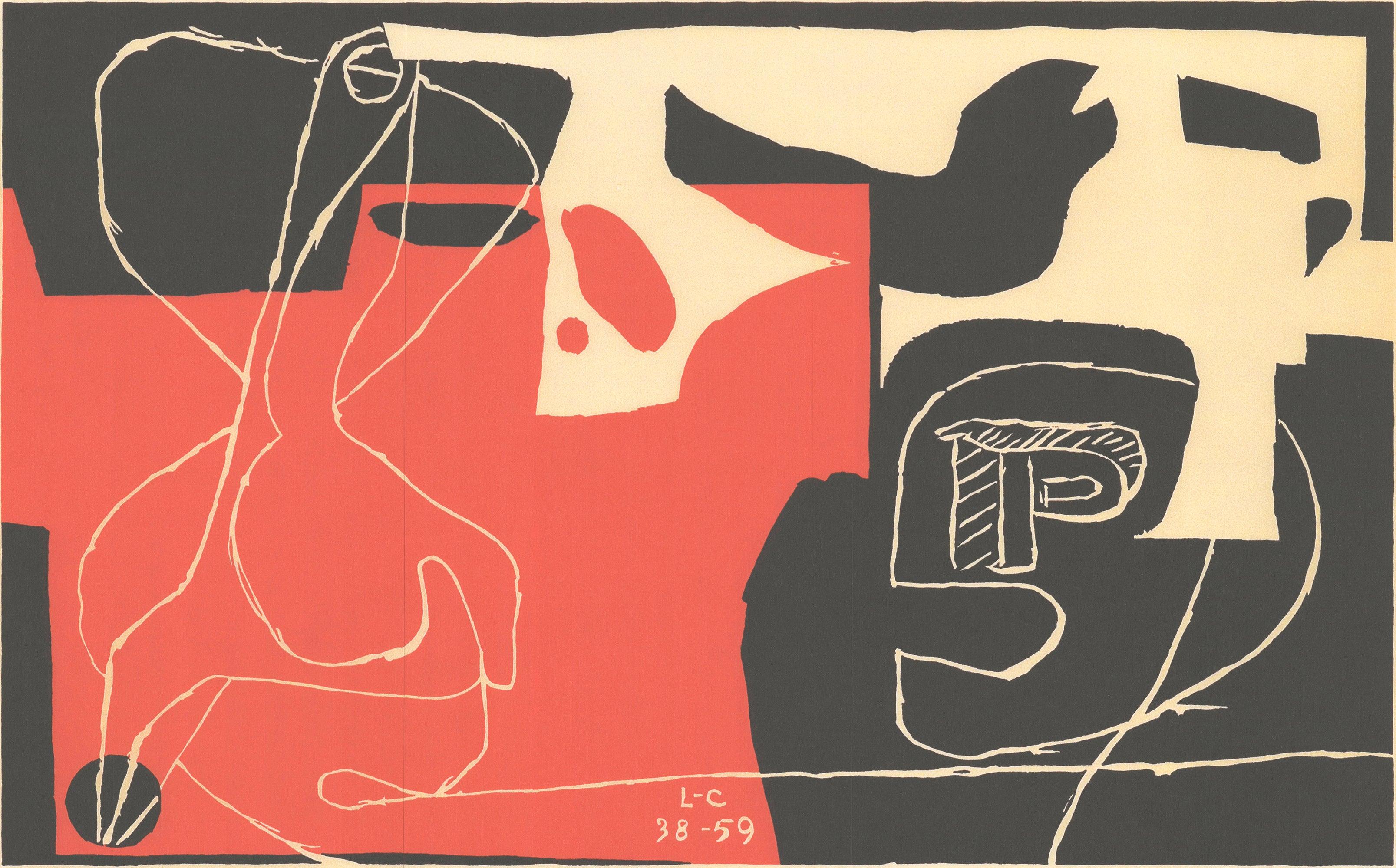 Reproduction of Les dés sont jetés by Le Corbusier, printed on thick, high-quality paper. This piece reflects Le Corbusier’s bold use of geometric abstraction, vibrant color fields, and dynamic forms, characteristic of his painterly work outside of