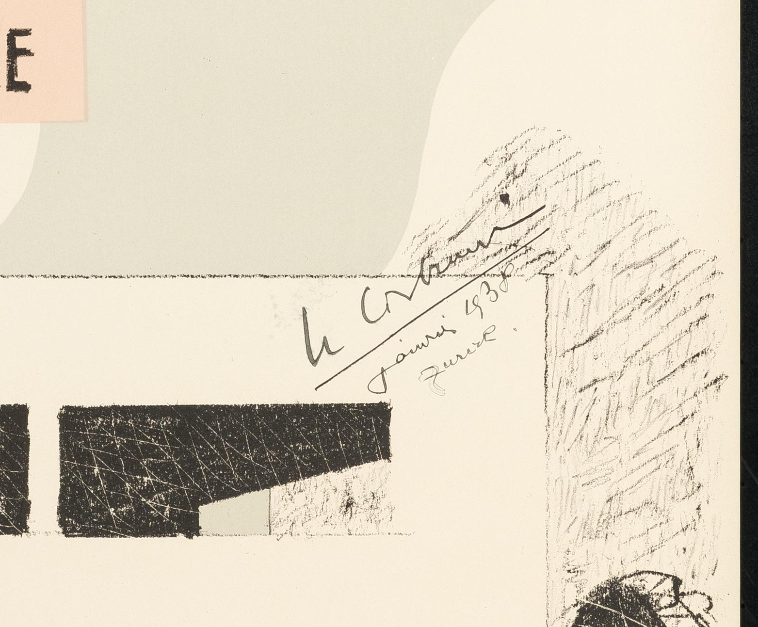 Œuvre Plastique,  Kunsthaus Zürich 1938 – lithograph, hand-signed and denoted - Print by Le Corbusier