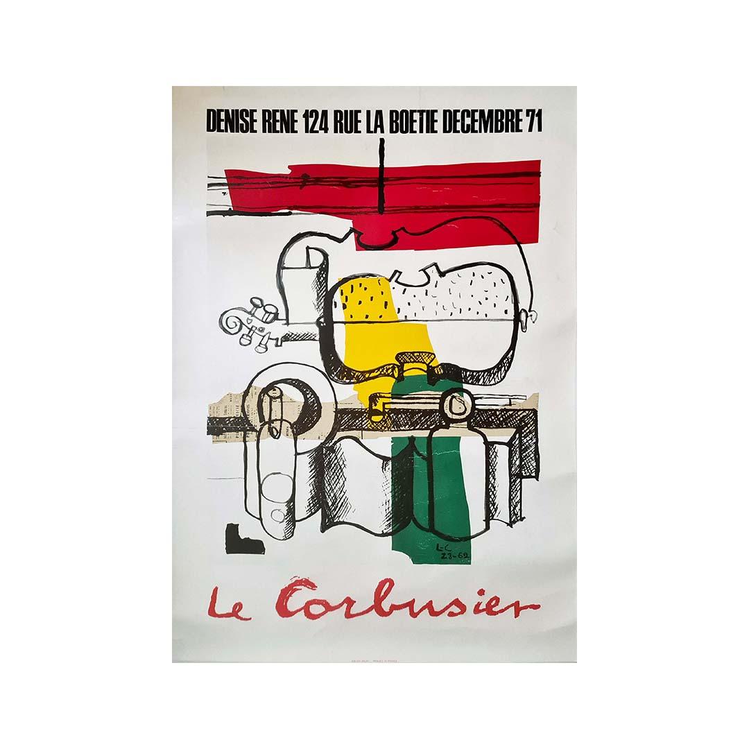 Le Corbusier's original 1971 exhibition poster at Galerie Denise René For Sale 1