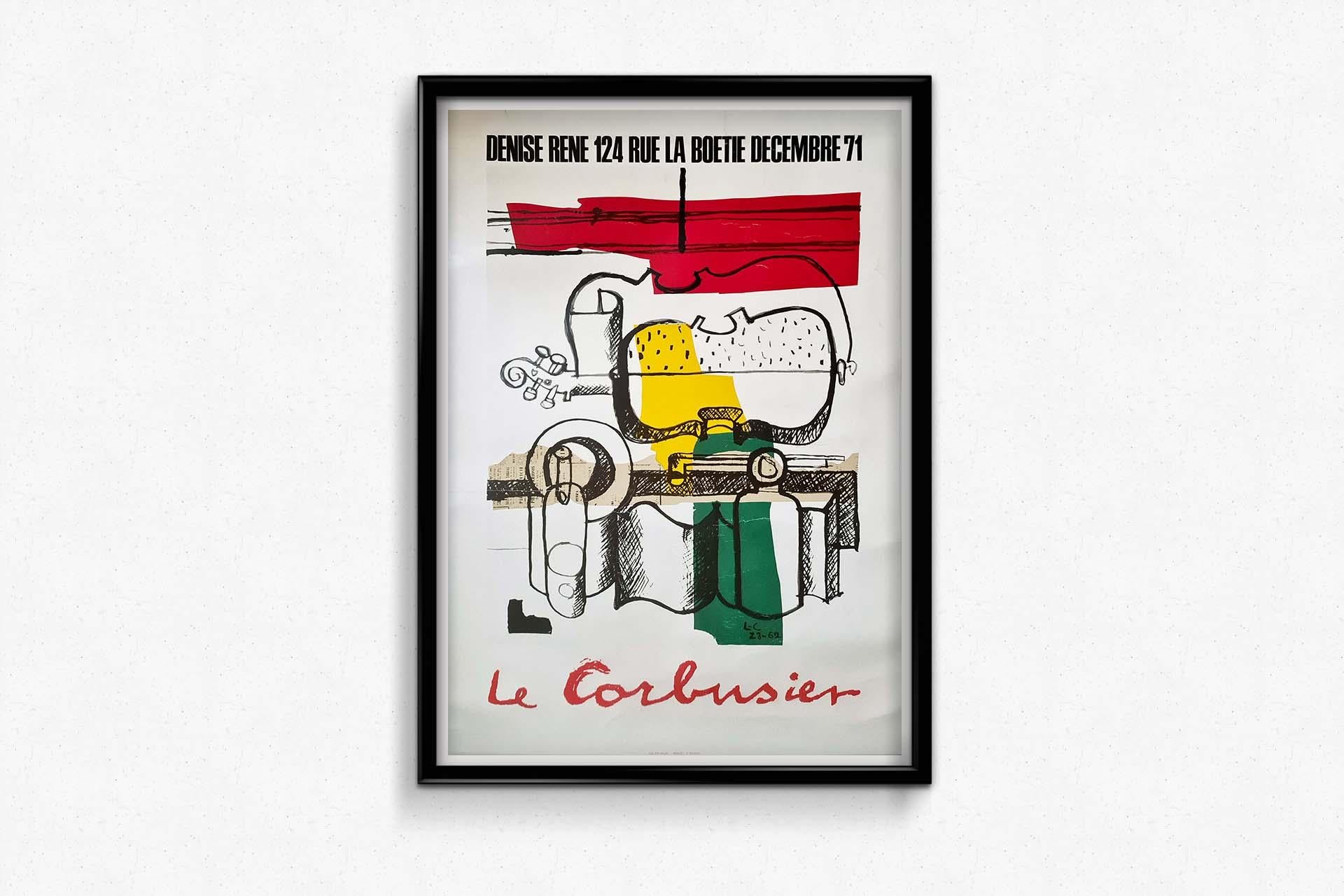 Le Corbusier's original 1971 exhibition poster at Galerie Denise René For Sale 3