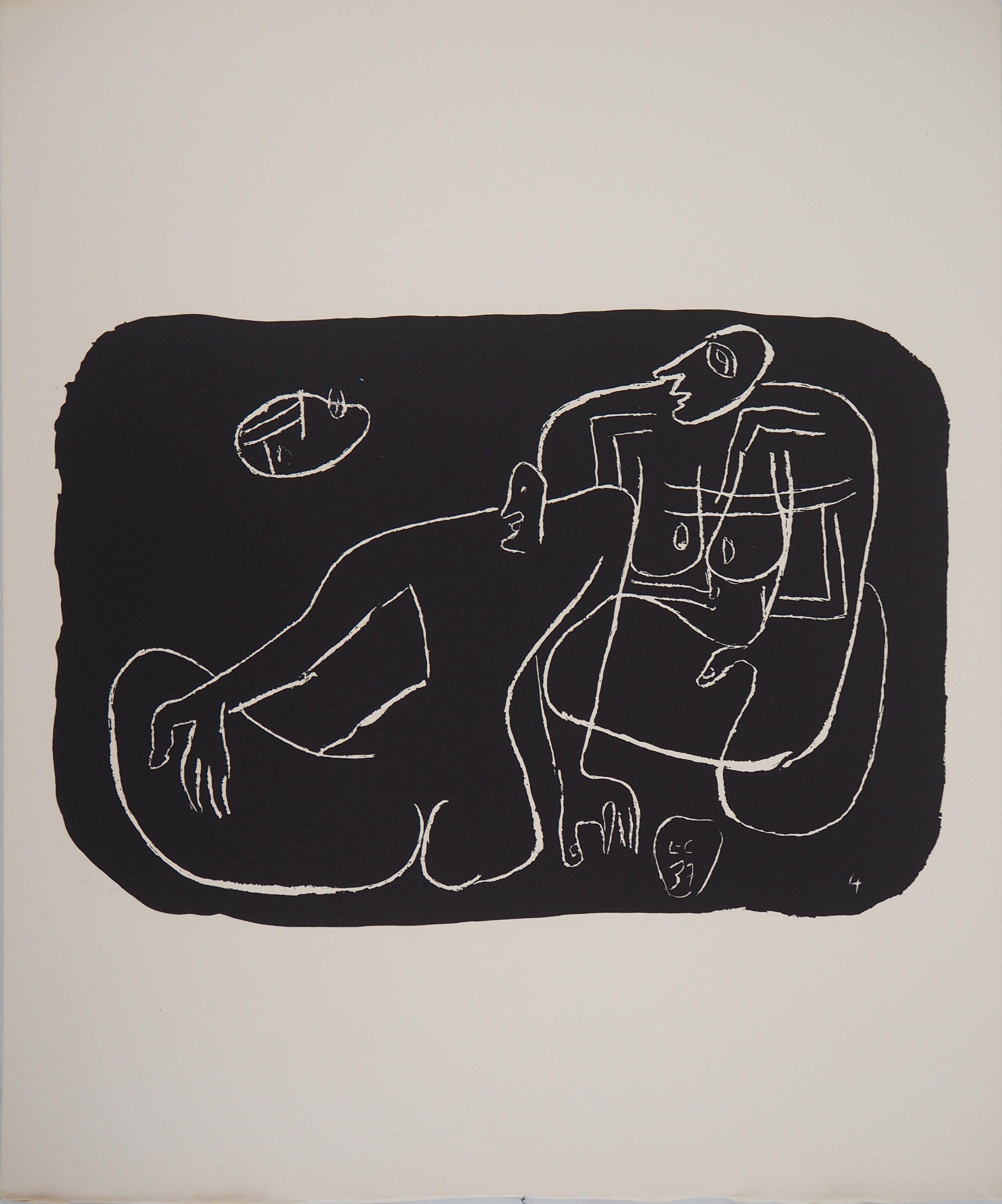 Le Corbusier Nude Print - Lovers - Original lithograph (Atelier Michel Cassé), 1964