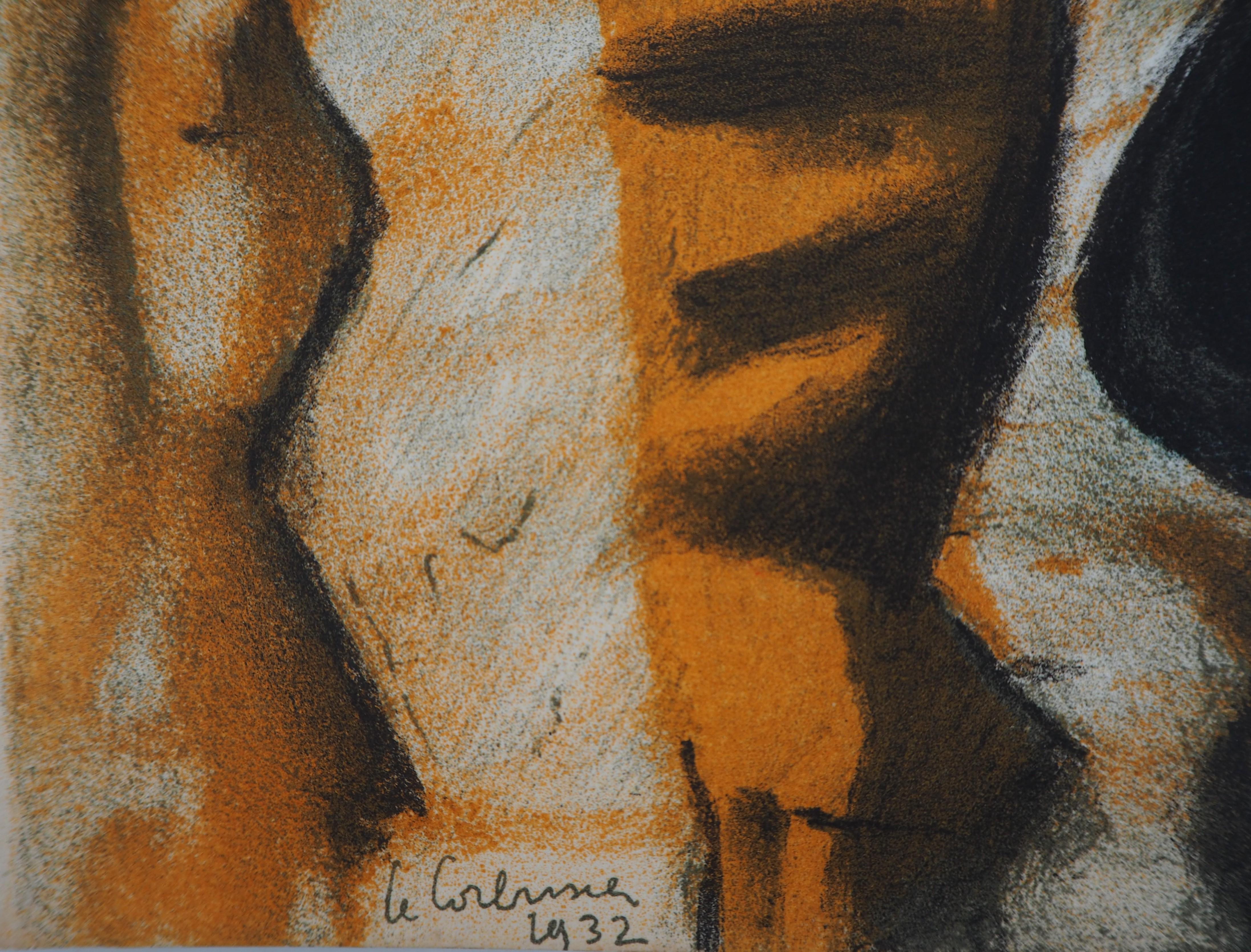 Uomo e ombra - Litografia originale (Morance 1938) - Print di Le Corbusier