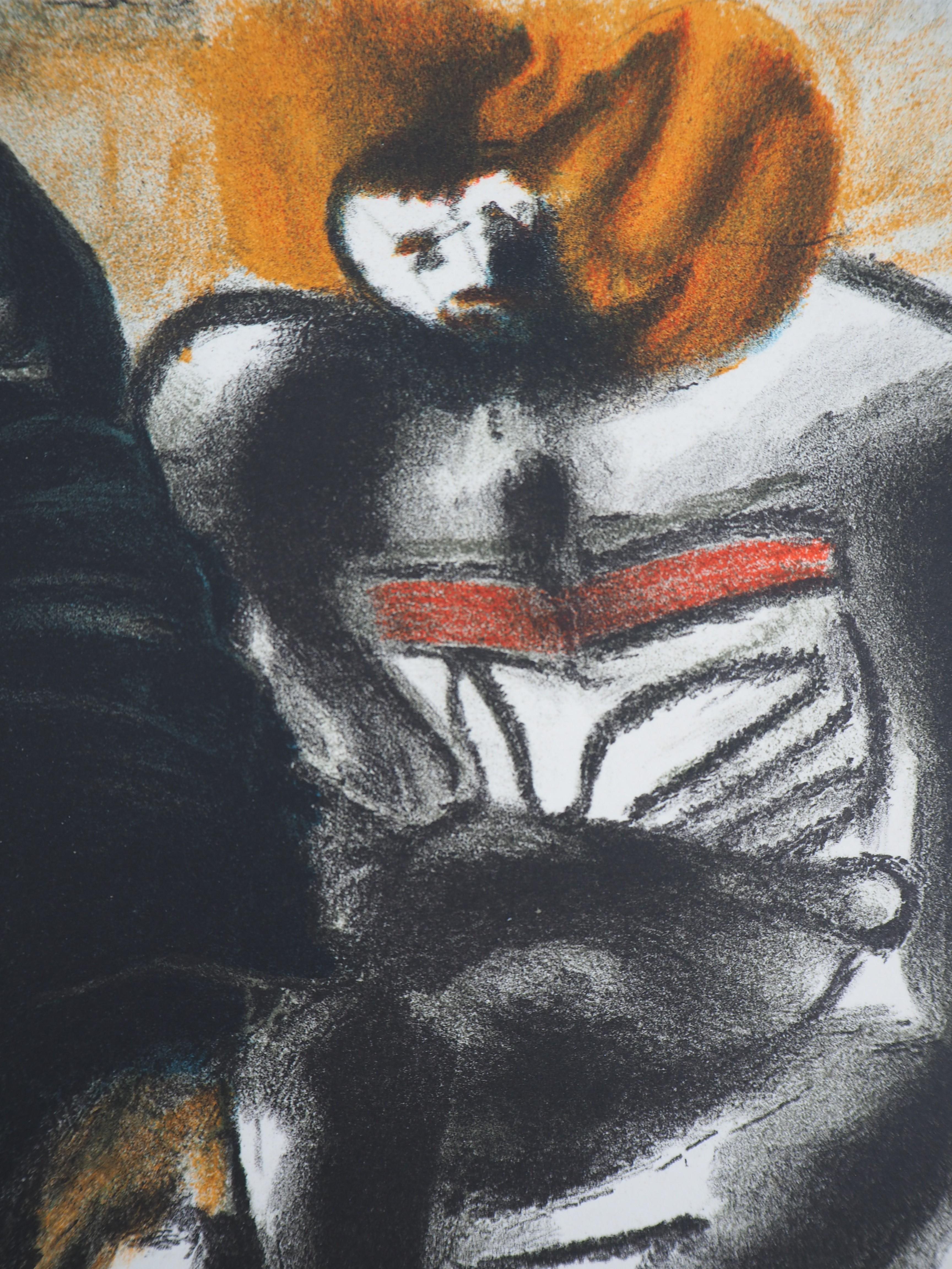 Uomo e ombra - Litografia originale (Morance 1938) in vendita 1