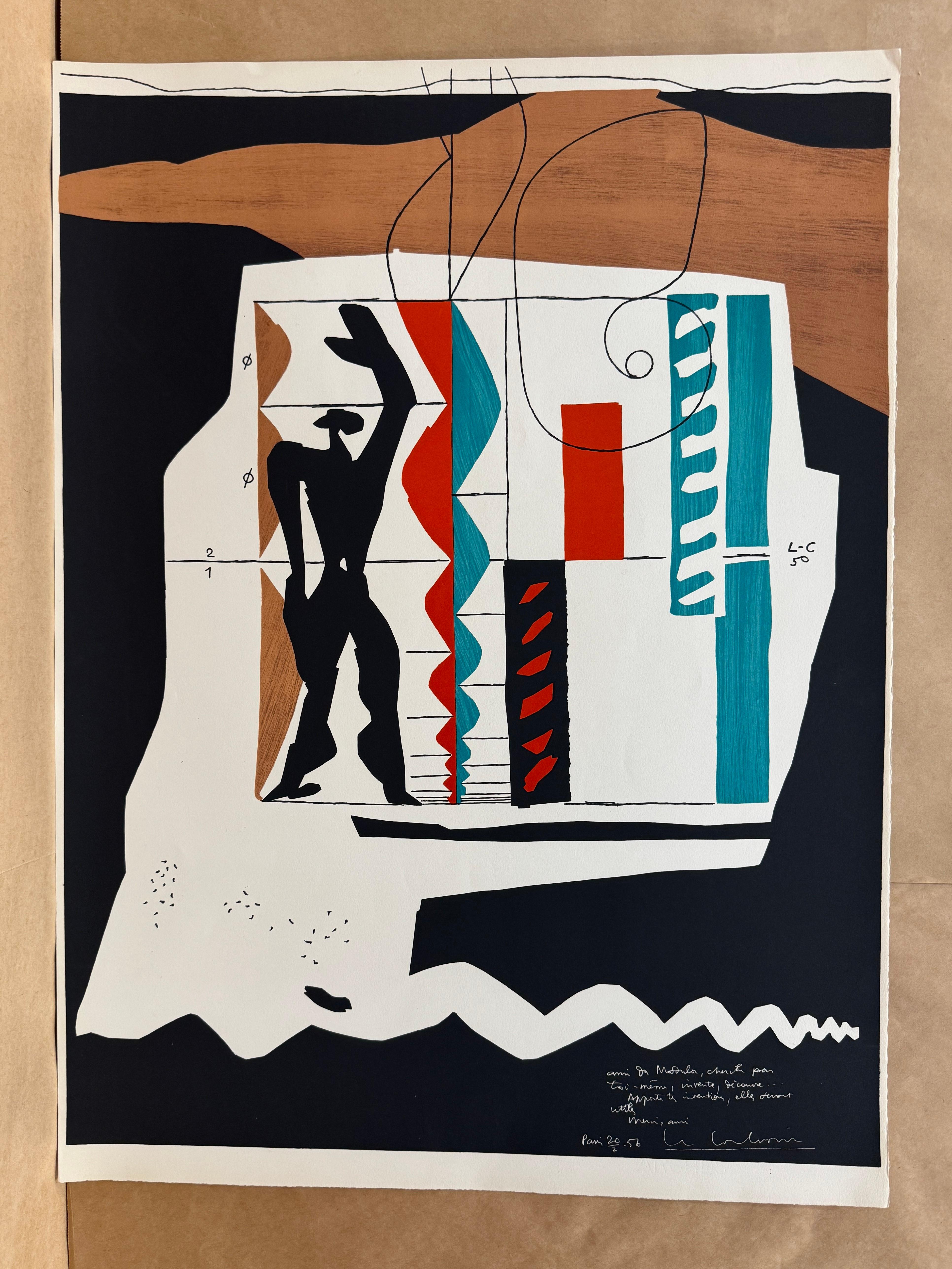 Artist: Le Corbusier

Medium: Original Lithograph, 1956/62

Dimensions: 29 x 21.5 in, 73.7 x 54.6 cm

﻿Arches Paper with Mourlot watermark - Excellent condition A

Le Corbusier’s relationship with Mourlot started as early as the mid thirties. The