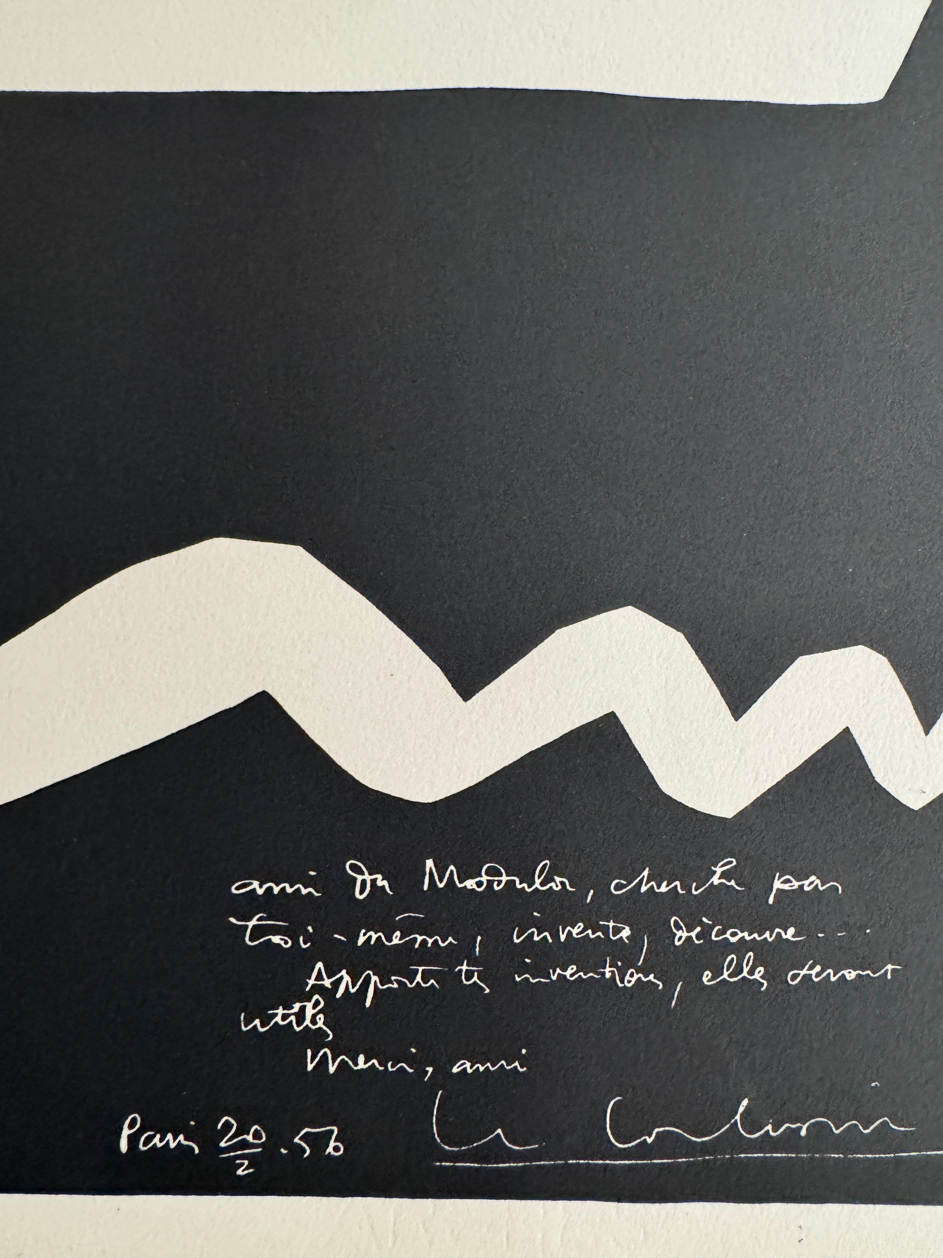 Modulor by Le Corbusier, 1962 - Original Lithograph Poster For Sale 2