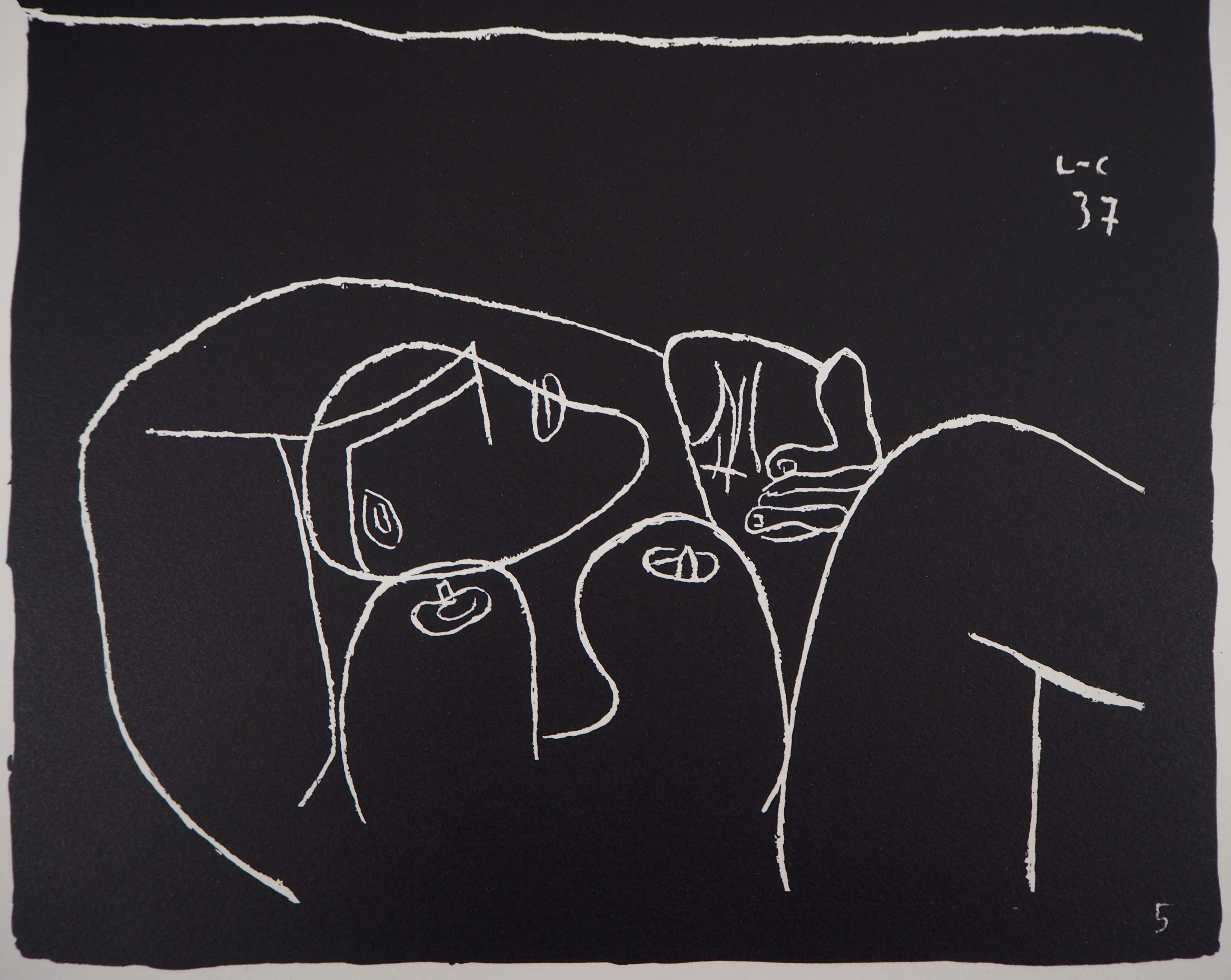 Nude - Original lithograph (Atelier Michel Cassé), 1964 - Black Figurative Print by Le Corbusier