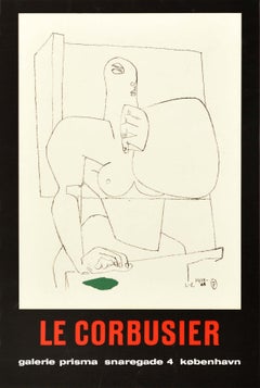 Original Vintage Art Exhibition Poster Le Corbusier Copenhagen Modernist Design