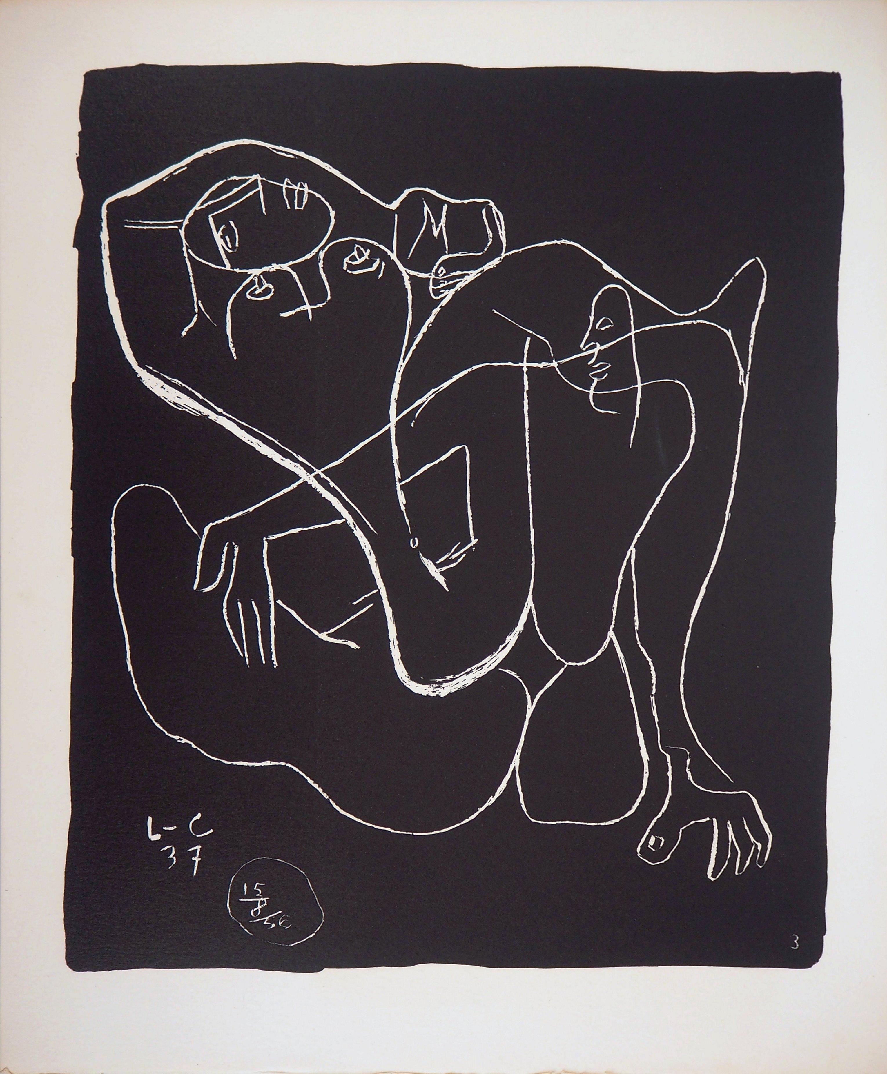 Le Corbusier Nude Print - Passion of the Lovers - Original lithograph (Atelier Michel Cassé), 1964