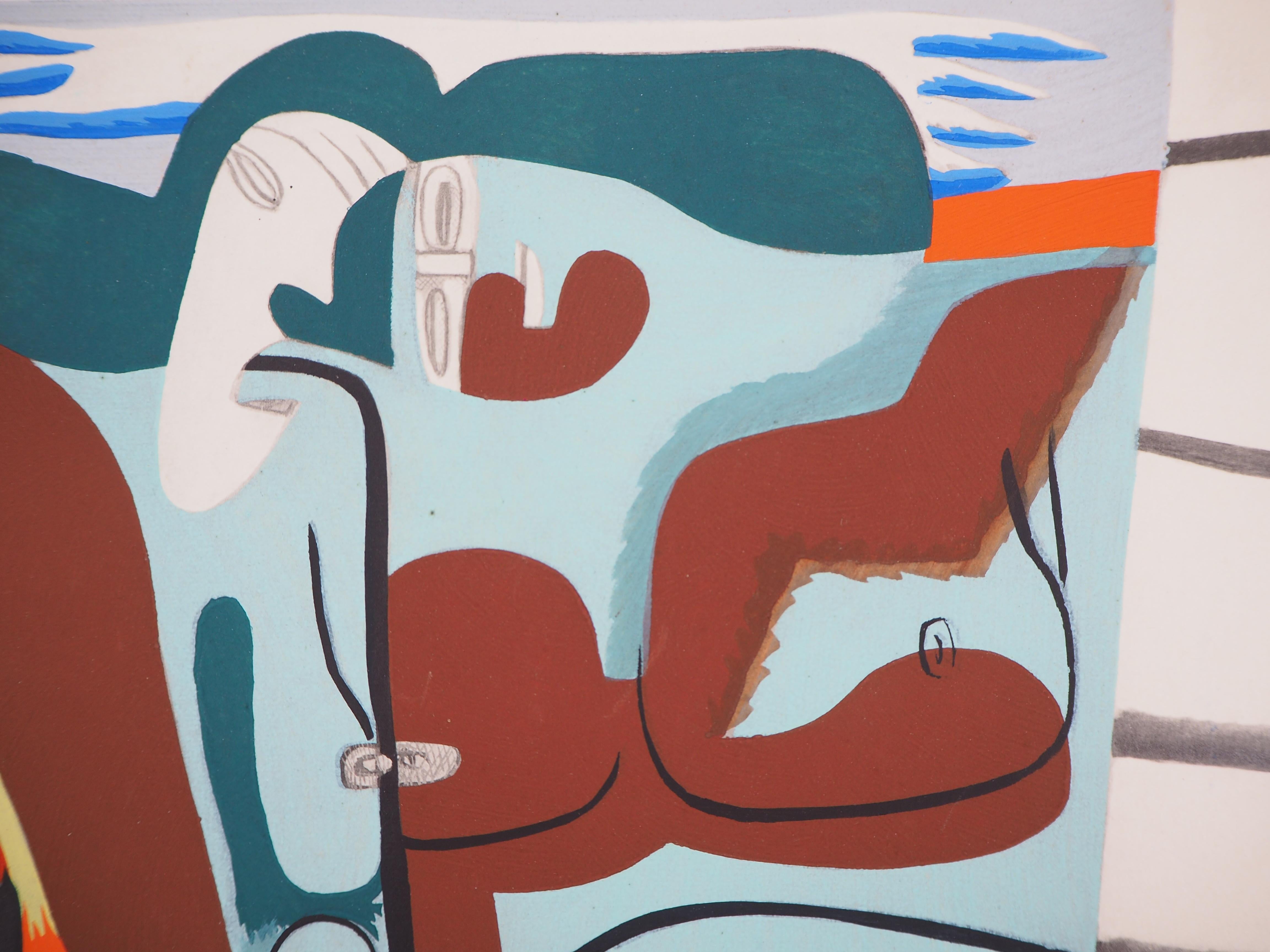 Le Corbusier (1887-1965)
Orgullo : Dos mujeres con pañuelo arco iris , 1938

Litografía y plantilla de acuarela
Sobre vitela clara 21 x 27 cm (c. 8 x 11 pulgadas)

Muy buen estado