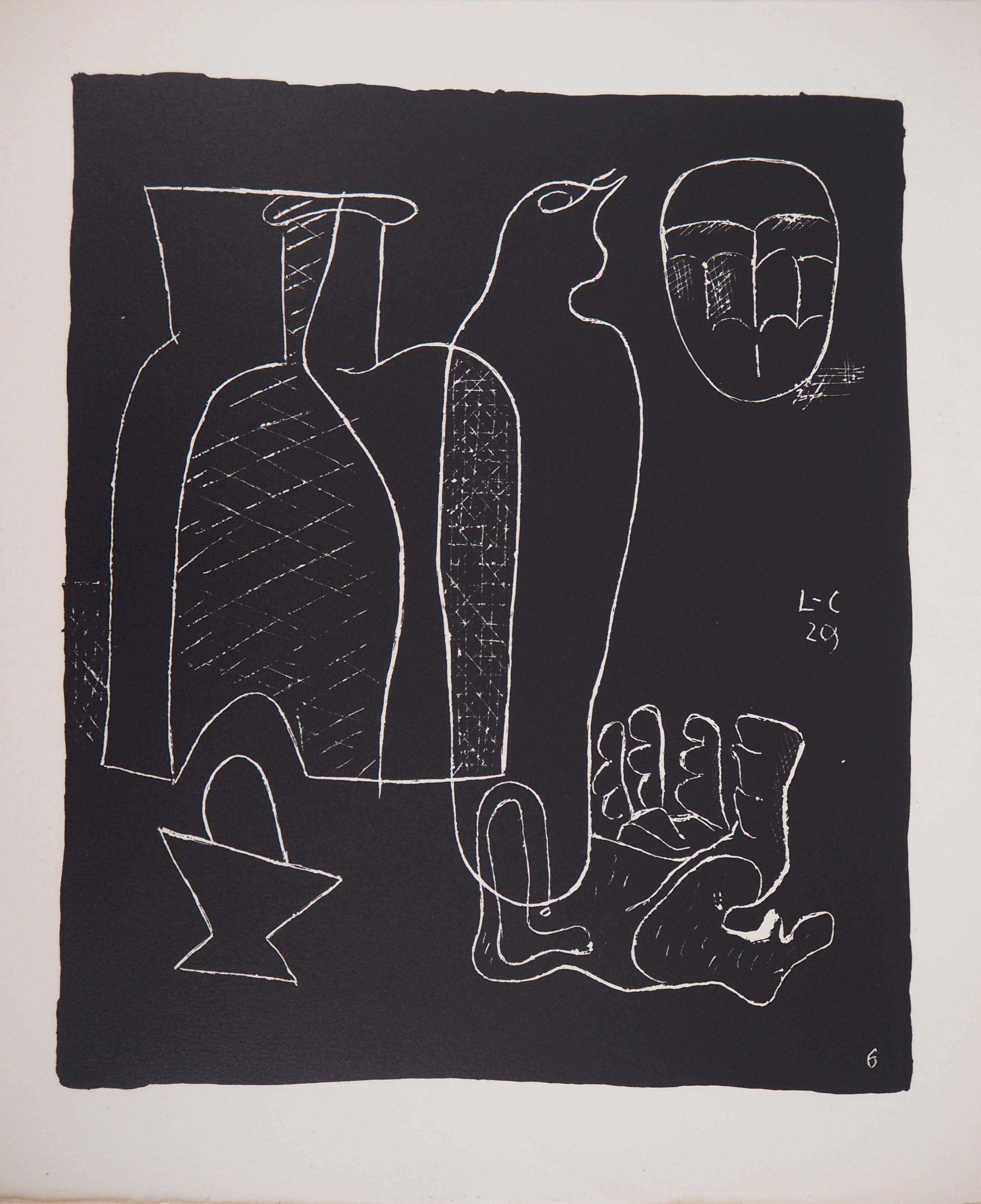 Le Corbusier Figurative Print - Still Life with Hand - Original lithograph (Atelier Michel Cassé), 1964