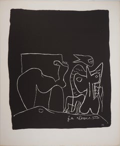 realistischer Traum - Originallithographie (Atelier Michel Cass), 1964