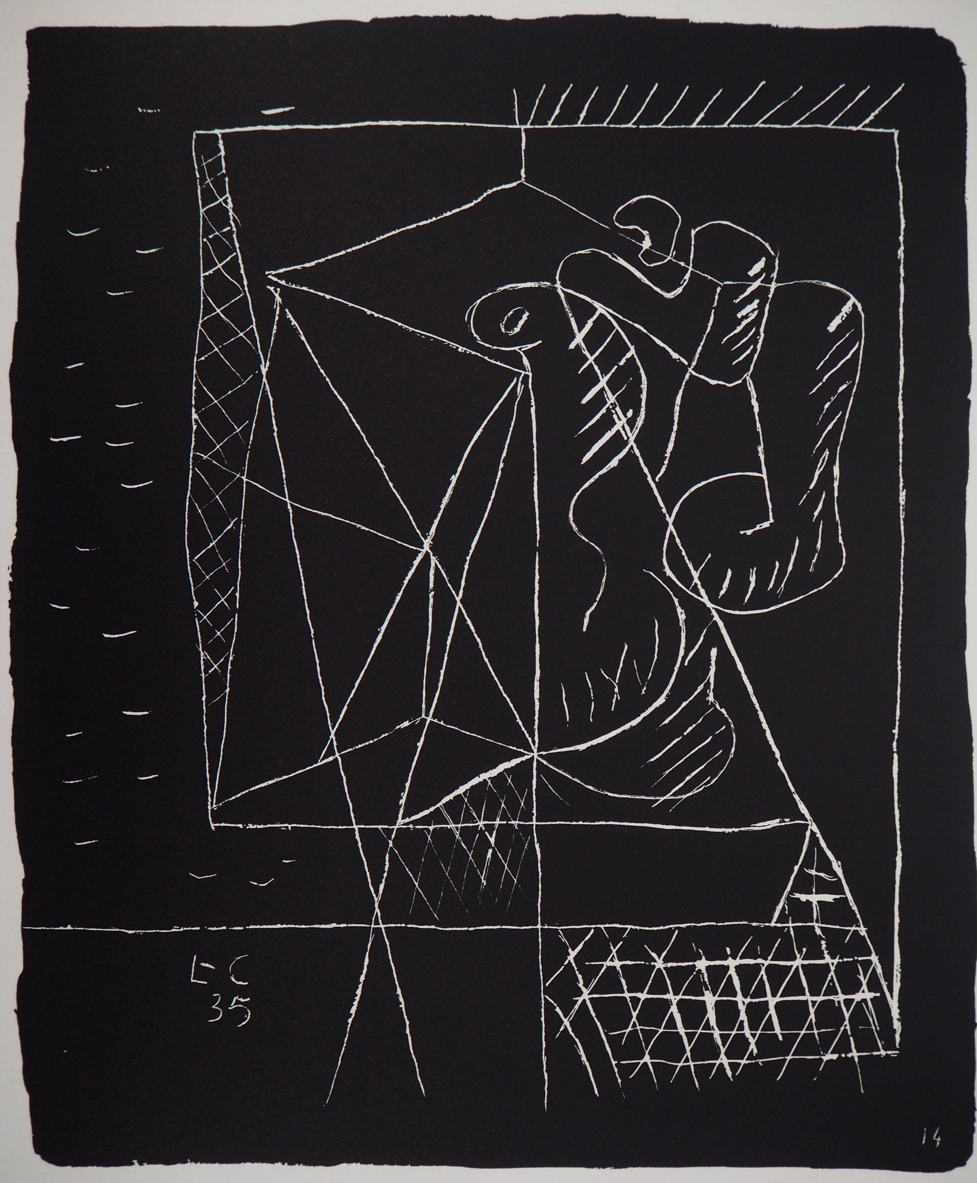L'architecte : Main & Proportions - Lithographie originale (Atelier Michel Cassé) - Print de Le Corbusier