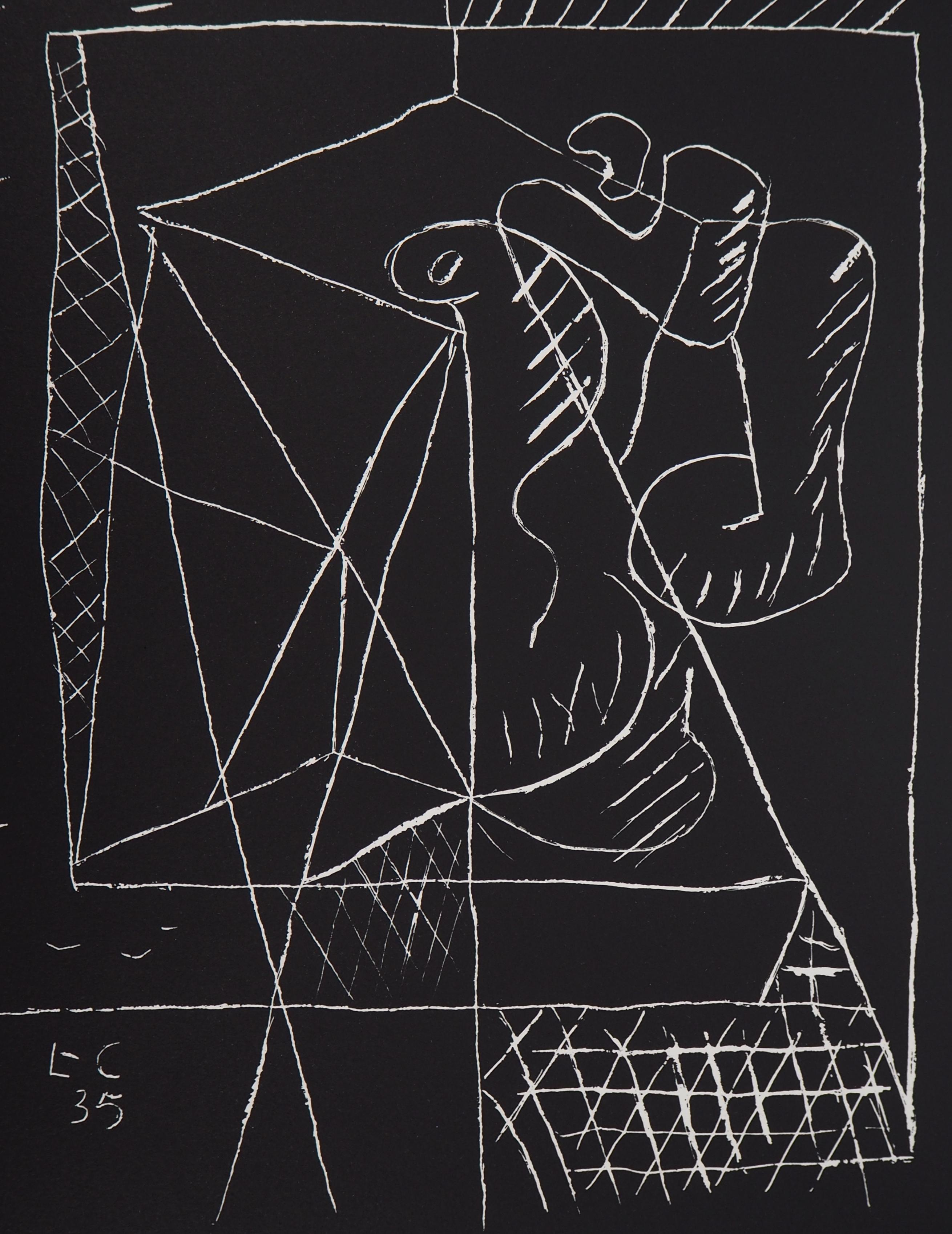 L'architecte : Main & Proportions - Lithographie originale (Atelier Michel Cassé) - Moderne Print par Le Corbusier