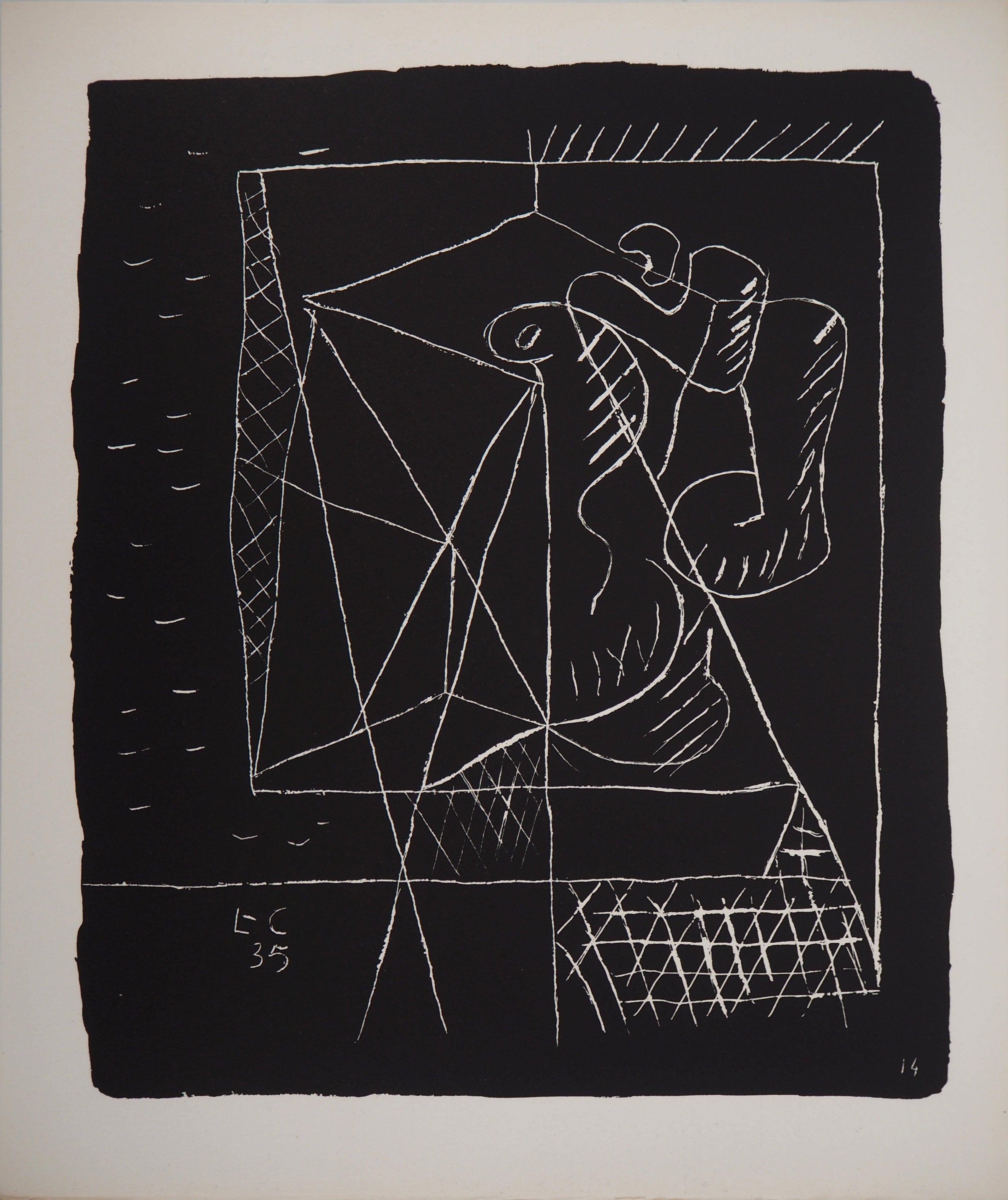 Figurative Print Le Corbusier - L'architecte : Main & Proportions - Lithographie originale (Atelier Michel Cassé)