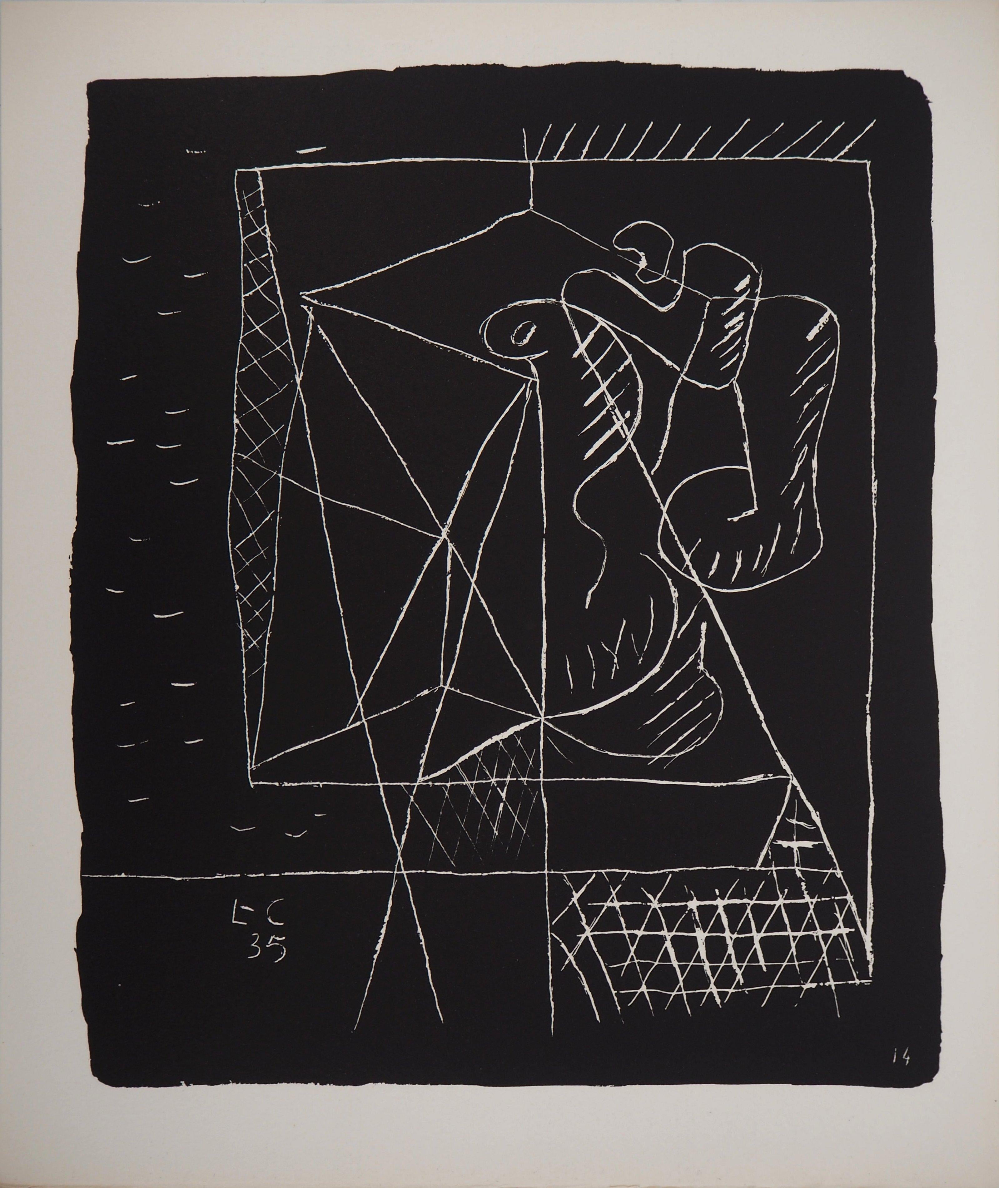 Le Corbusier Figurative Print - The Architect : Hand & Proportions - Original lithograph (Atelier Michel Cassé)