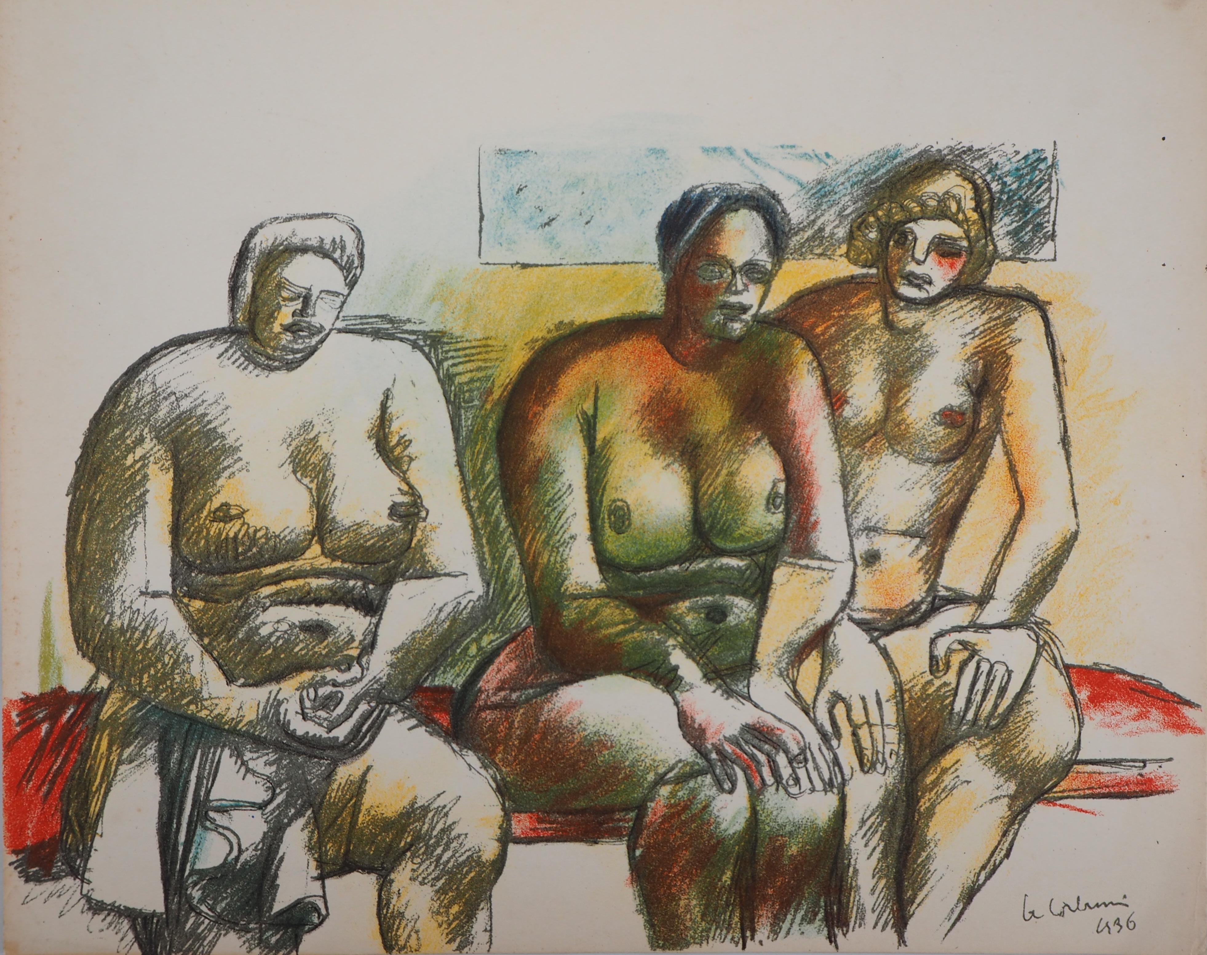 Nude Print Le Corbusier - Trois nus - Lithographie d'origine