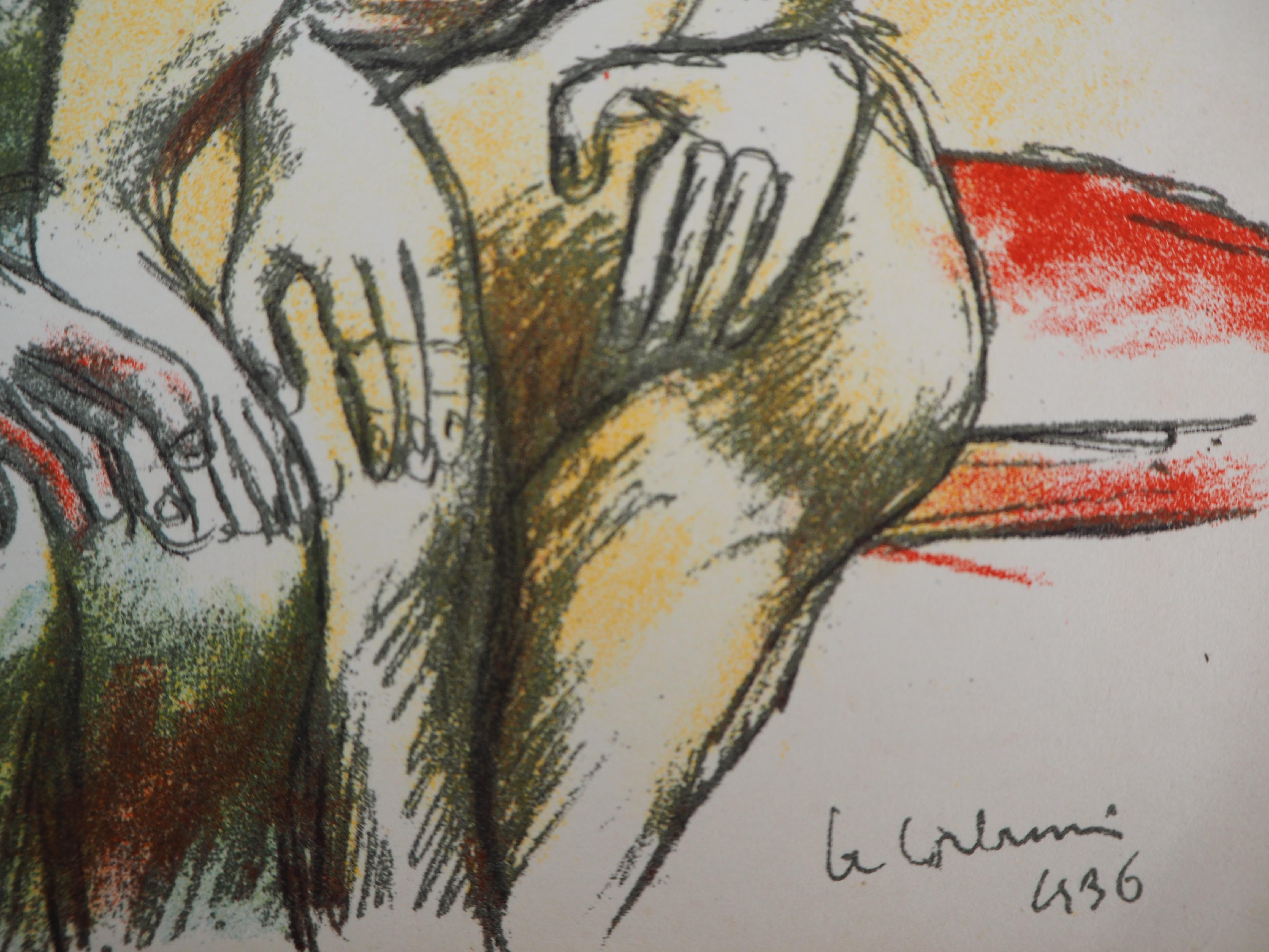 Tre nudi - Litografia originale (Morance, 1938) - Print di Le Corbusier