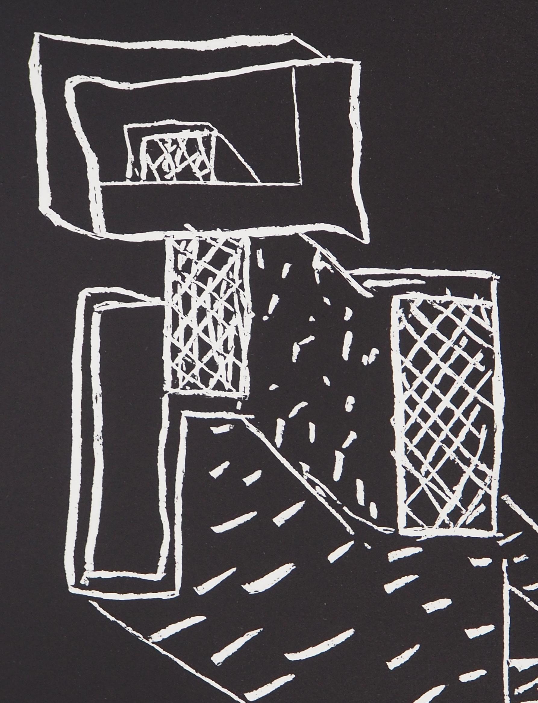 Homenaje al diseño - Litografía original (Atelier Michel Cassé), 1964 - Figurative Print Negro de Le Corbusier