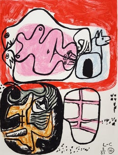 Unité, Planche 10 (Set of 2) /// Surrealism Modern Art Le Corbusier Nude Animal