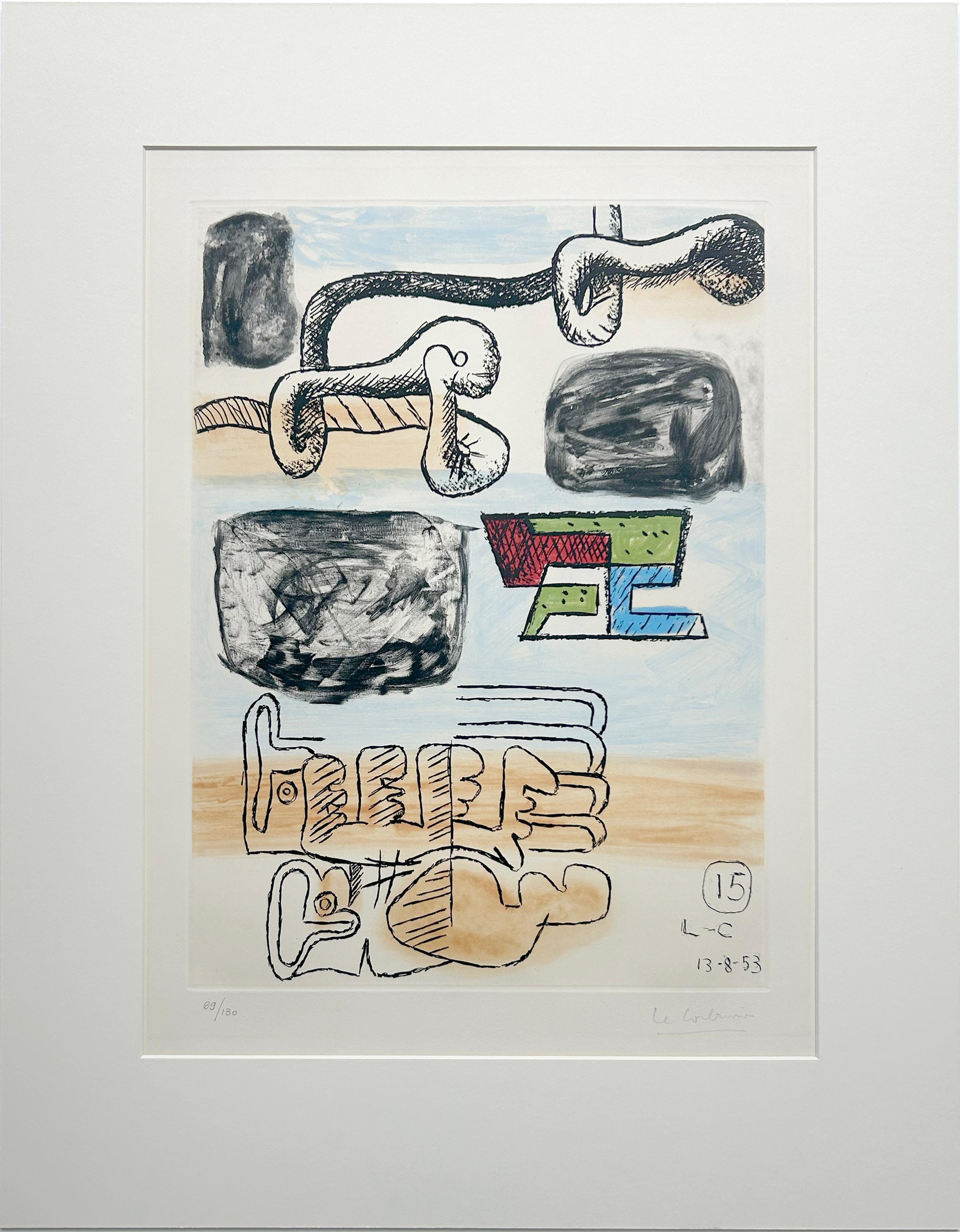 Le Corbusier Abstract Print - Unite, Planche 15