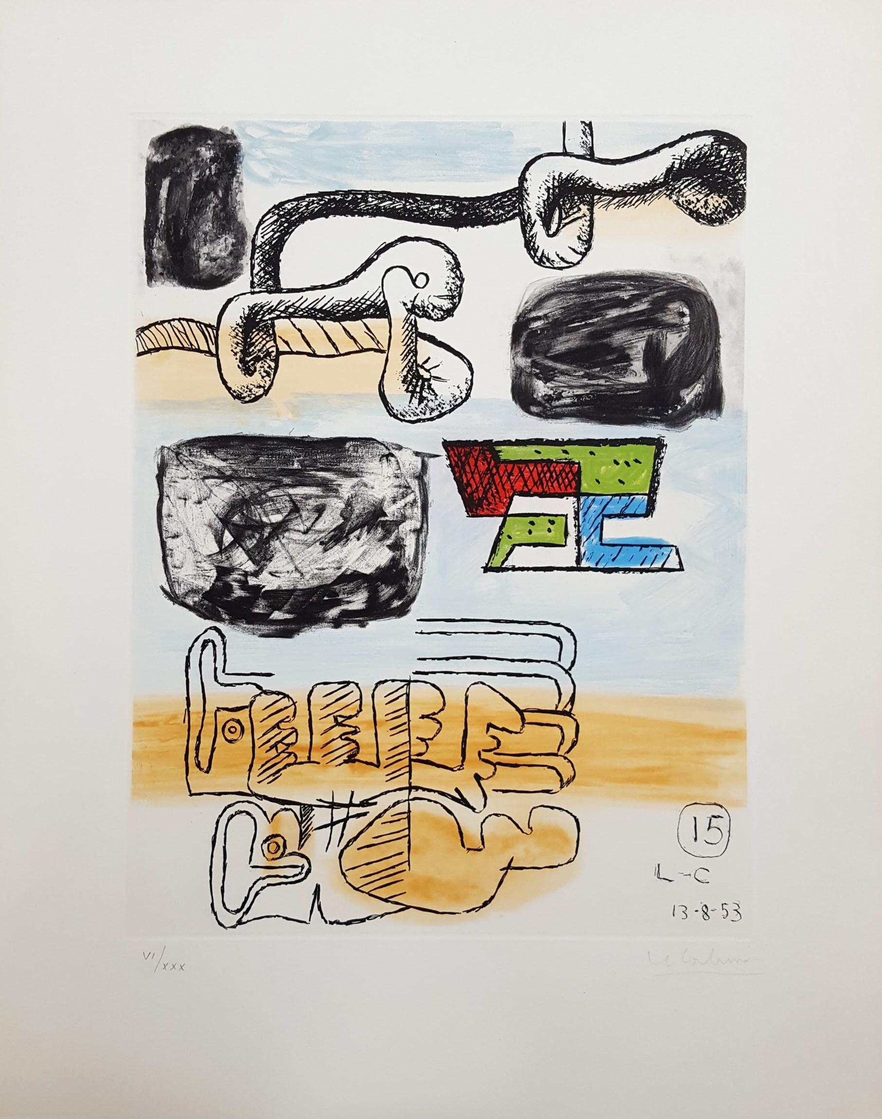 Unité, Planche 15 (Set of 2) /// Surréalisme Art moderne Le Corbusier Abstrait en vente 1